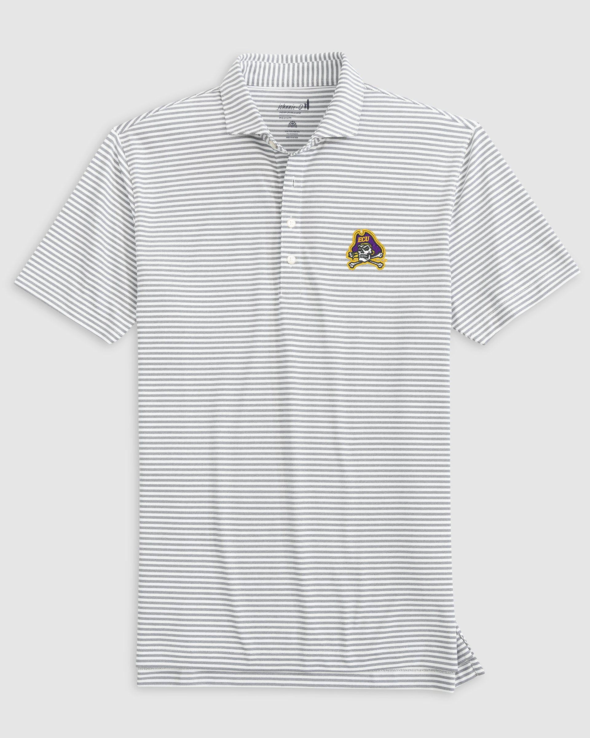 East Carolina Stetsons Striped Performance Mesh Polo