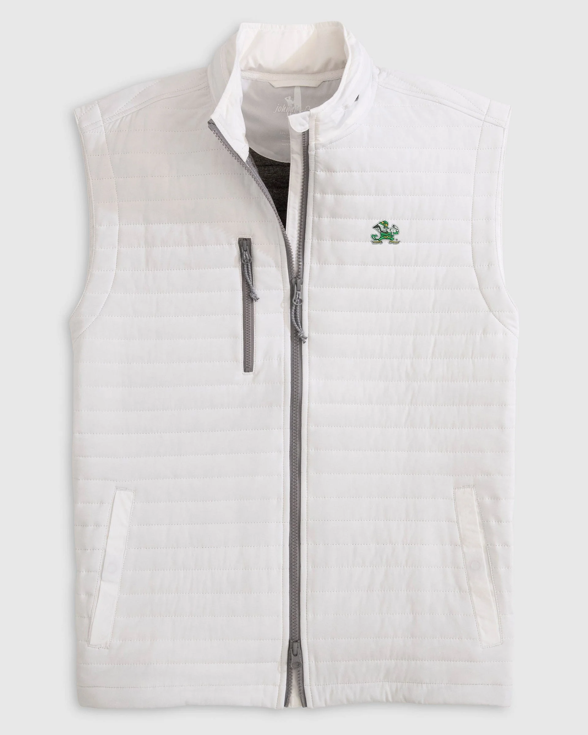 Notre Dame Crosswind Quilted Performance Vest - Leprechaun Logo