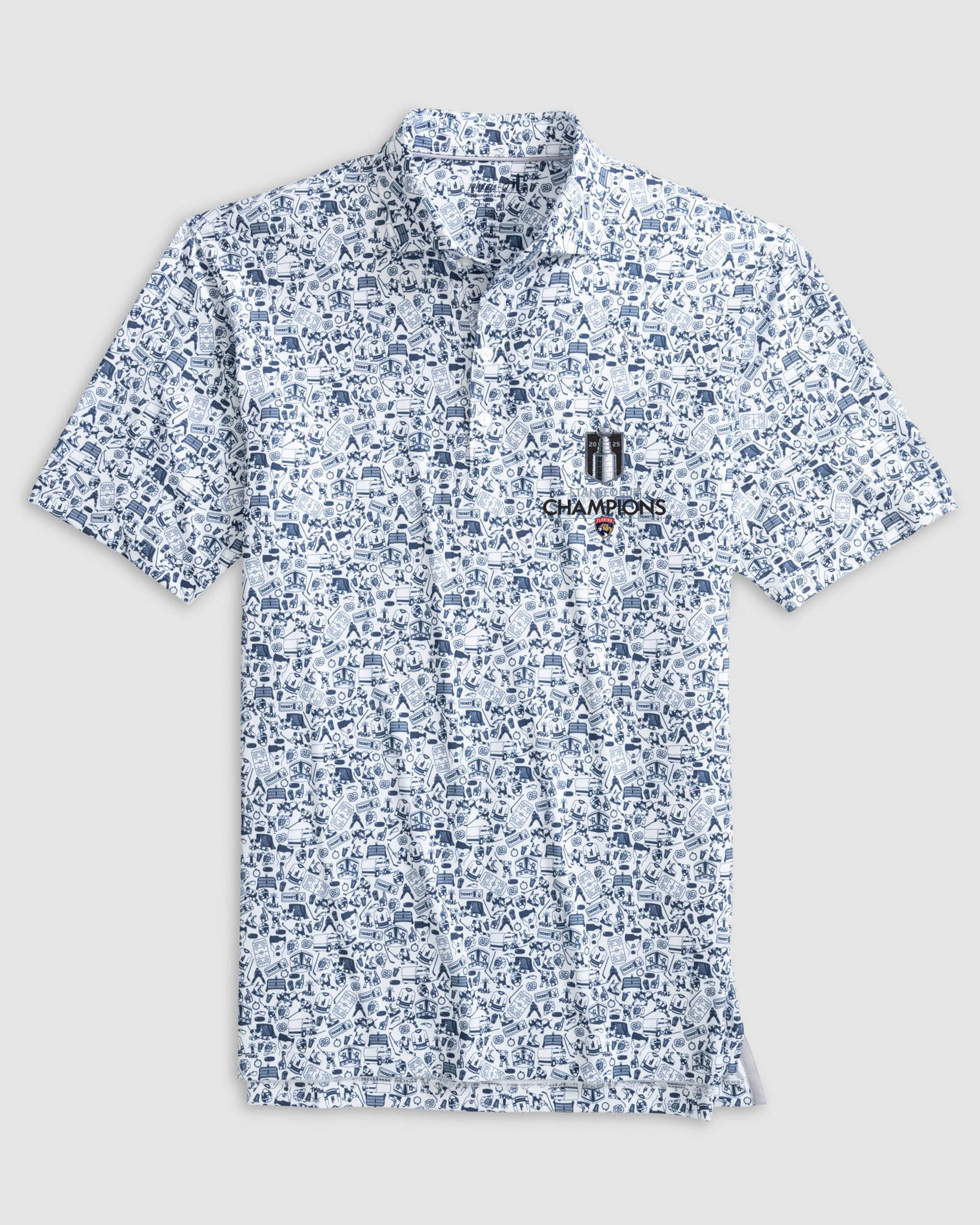 Florida Panthers Slap Shot Performance Jersey Polo - 2025 Stanley Cup Champions Logo