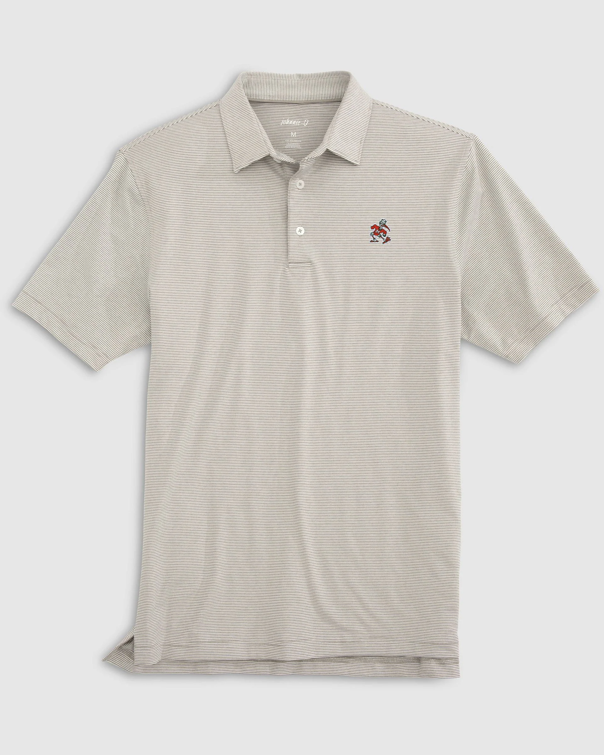 Miami Lyndonn Striped Jersey Performance Polo - Vintage Logo