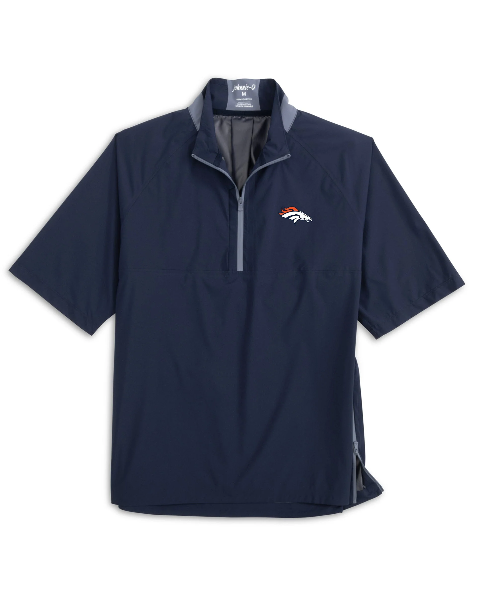 Denver Broncos Stealth Stowable Short Sleeve Packable Rain Jacket