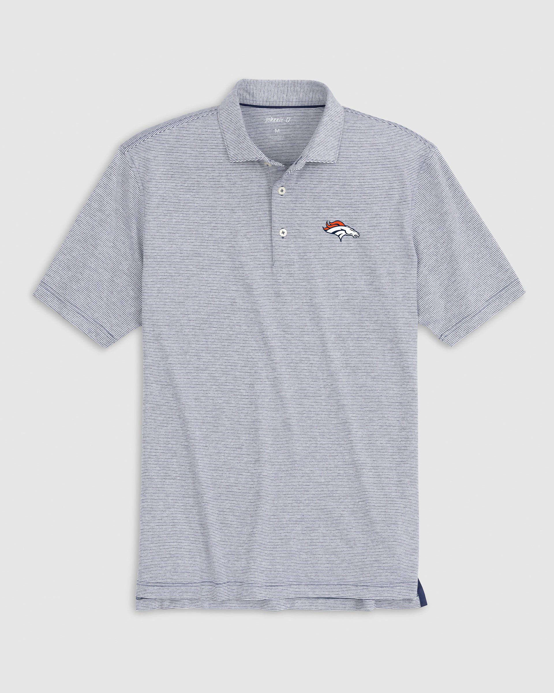 Denver Broncos Lyndonn Striped Performance Jersey Polo