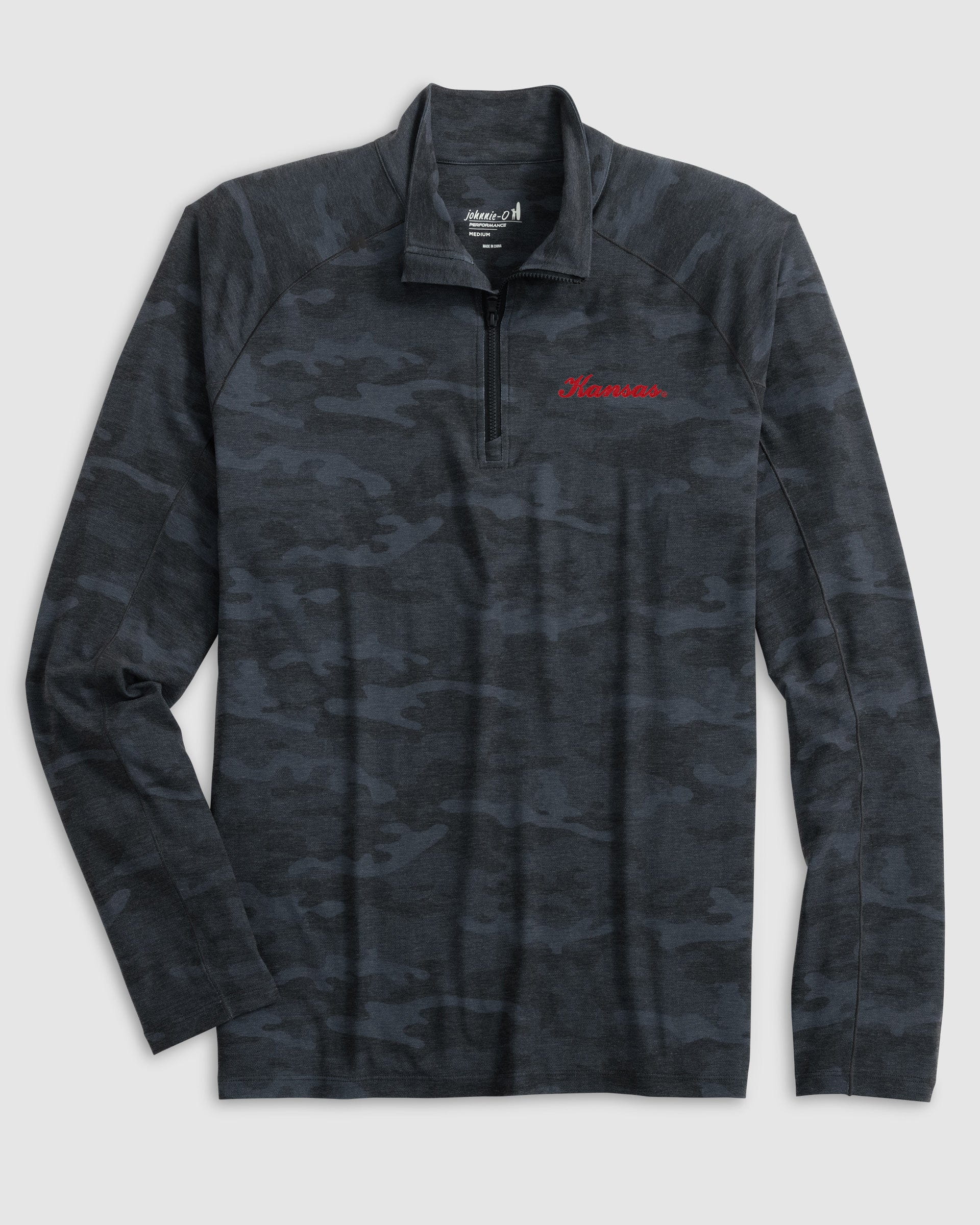 Kansas Patton Performance Camo 1/4 Zip - Script Logo
