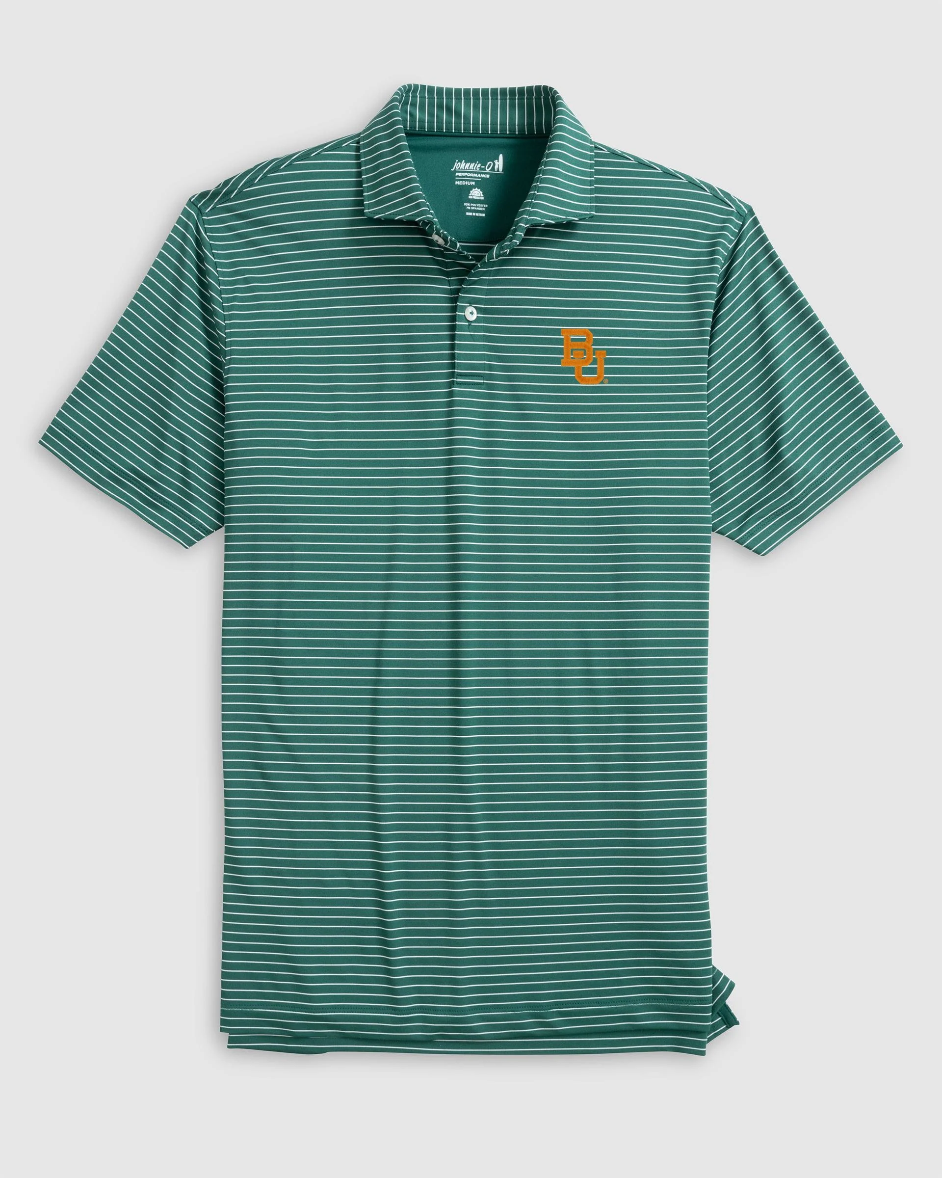 Baylor Beau Striped Performance Jersey Polo