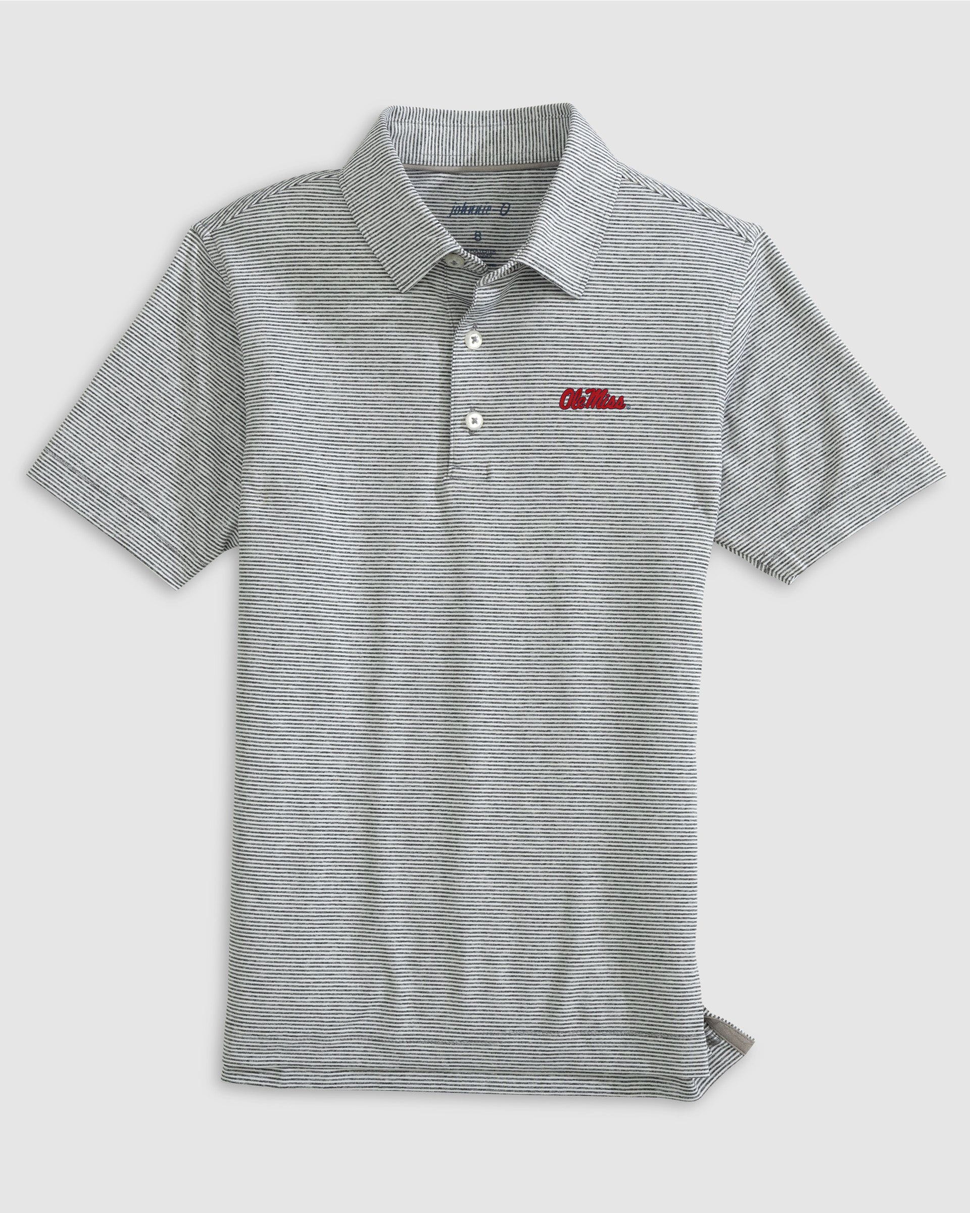 Ole Miss Lyndonn Jr. Striped Jersey Performance Polo