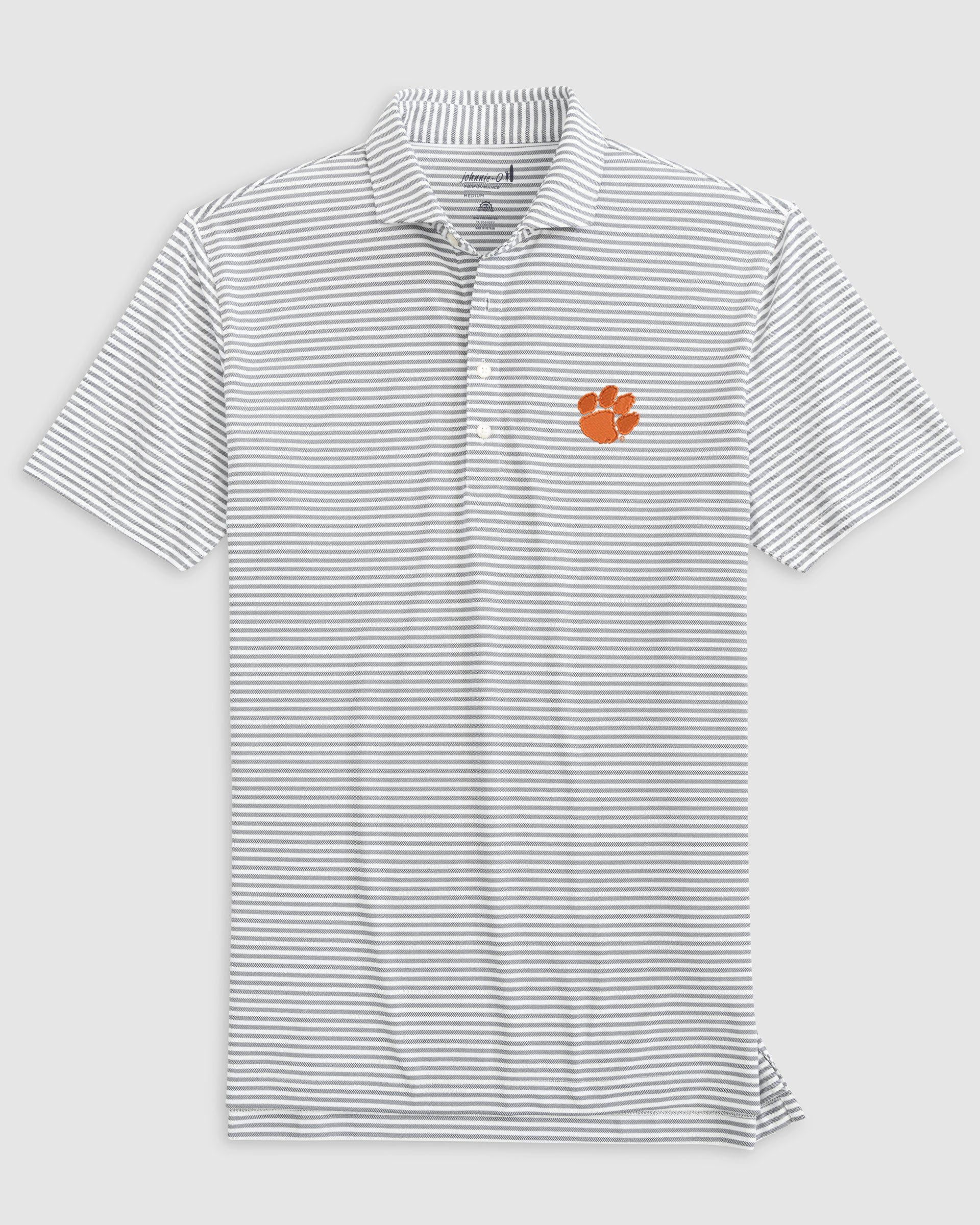 Clemson Stetsons Striped Performance Mesh Polo