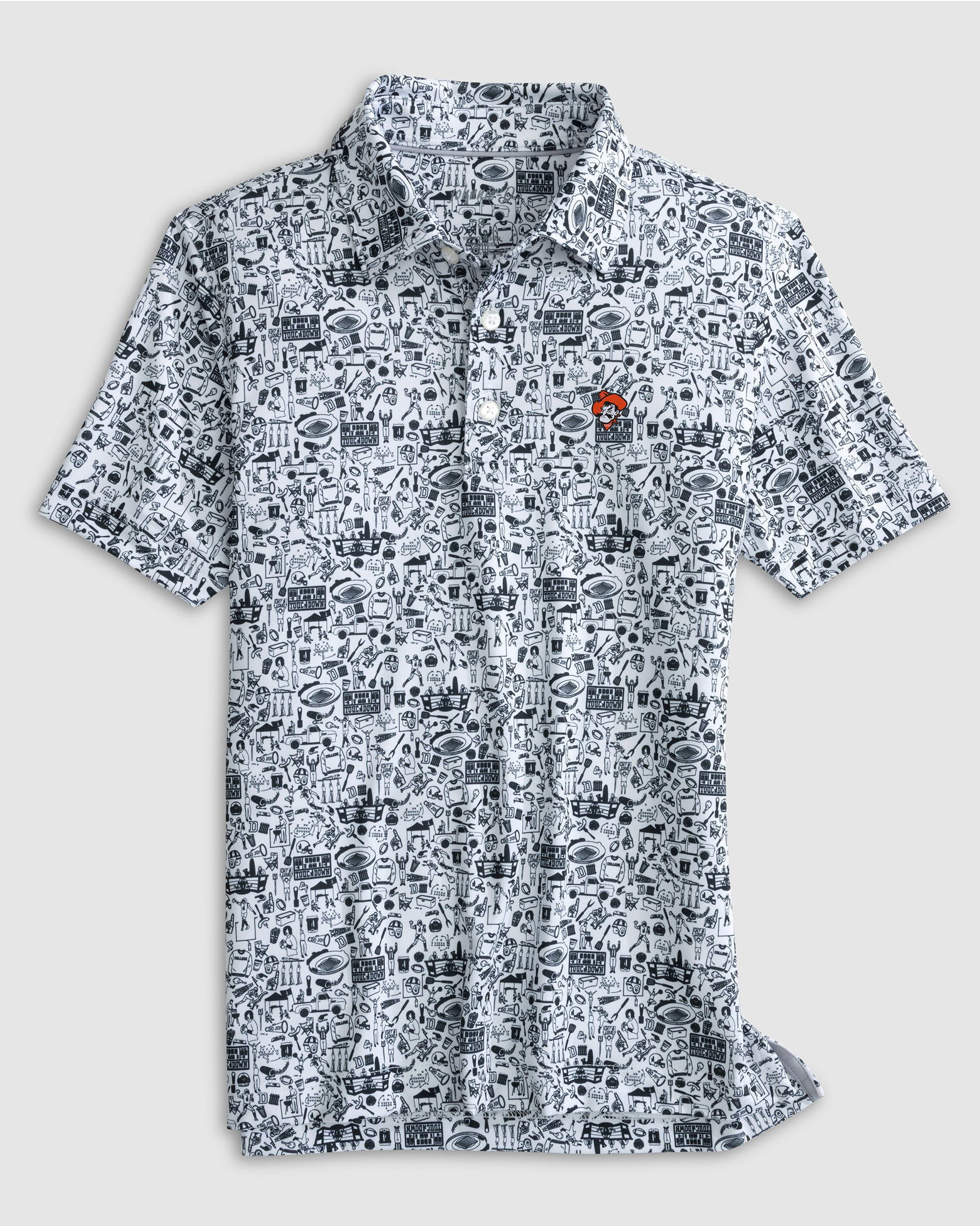 Oklahoma State Tailgater 2.0 Jr. Printed Jersey Performance Polo - Pistol Pete Logo