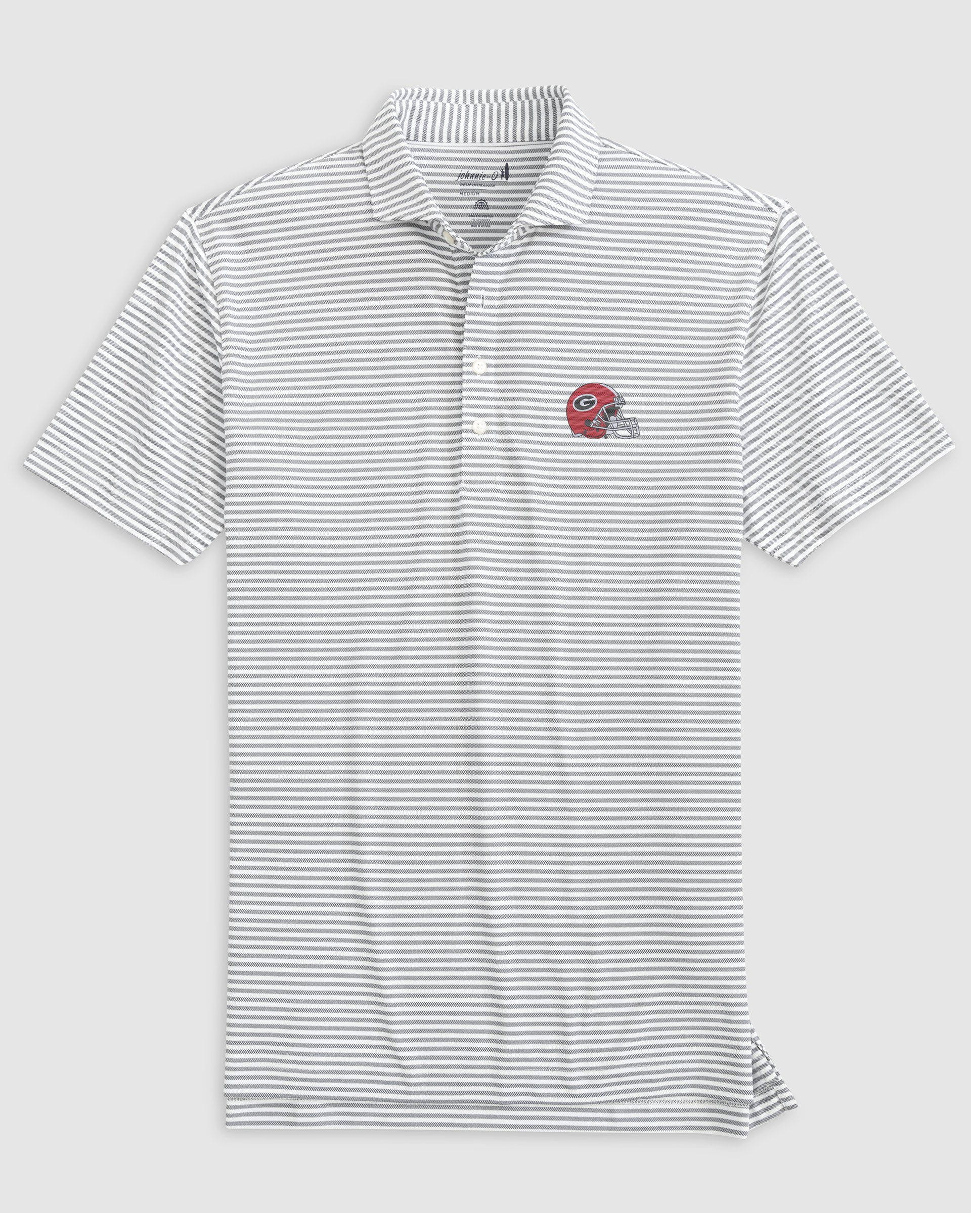 Georgia Stetsons Striped Performance Mesh Polo - Helmet Logo