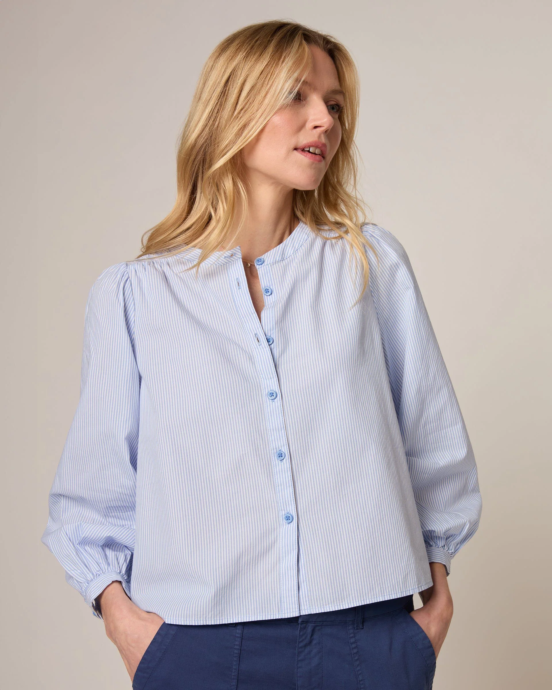 Blair Cotton Button Down Smock Blouse