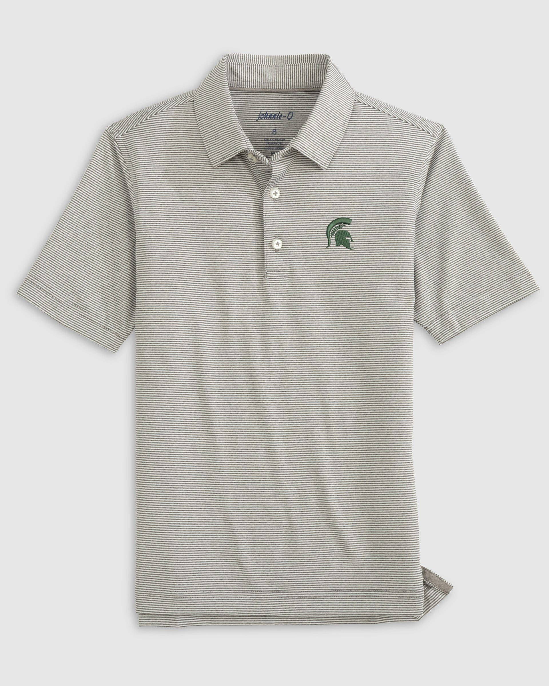 Michigan State University Lyndonn Jr. Striped Jersey Performance Polo