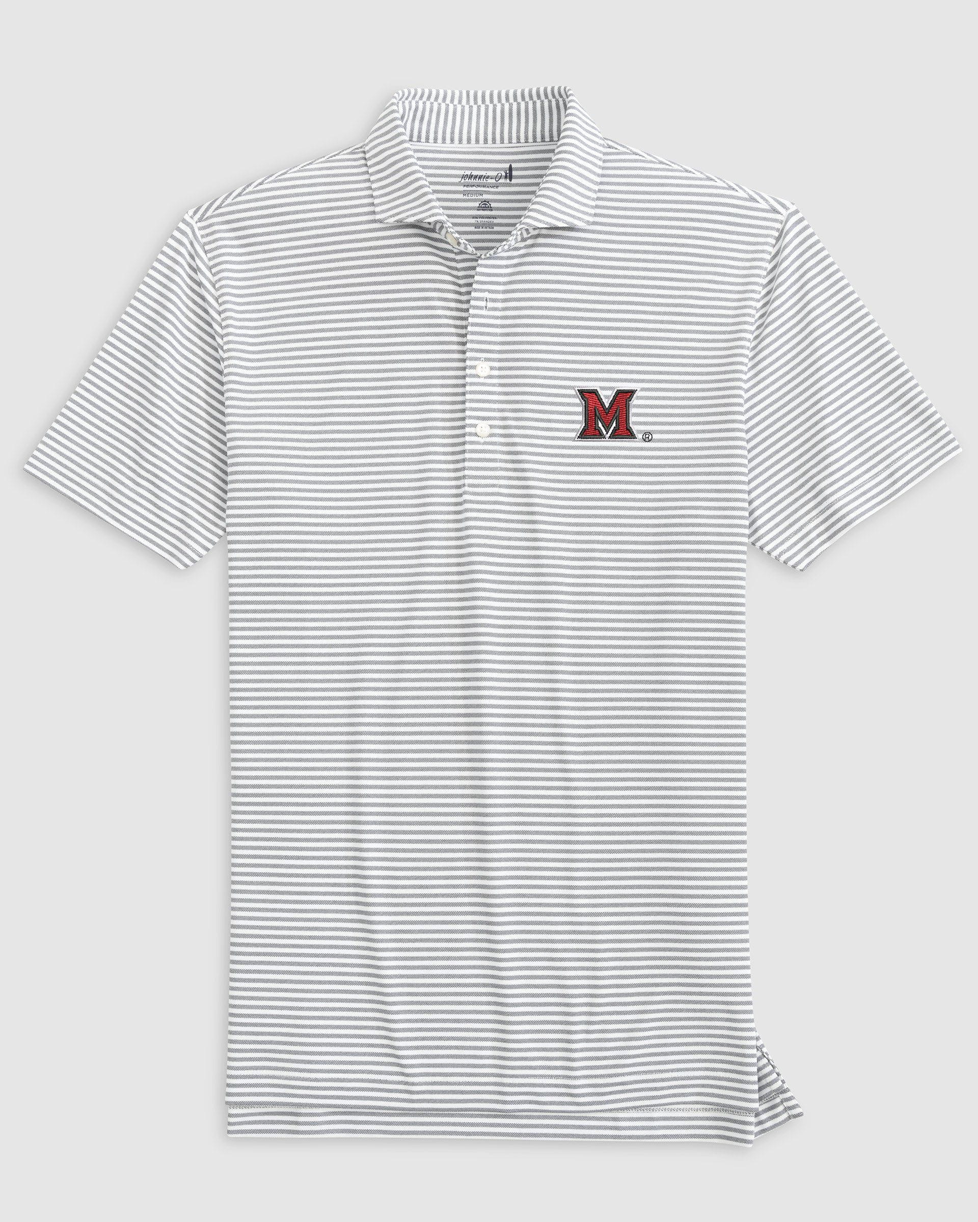Miami Ohio Stetsons Striped Performance Mesh Polo