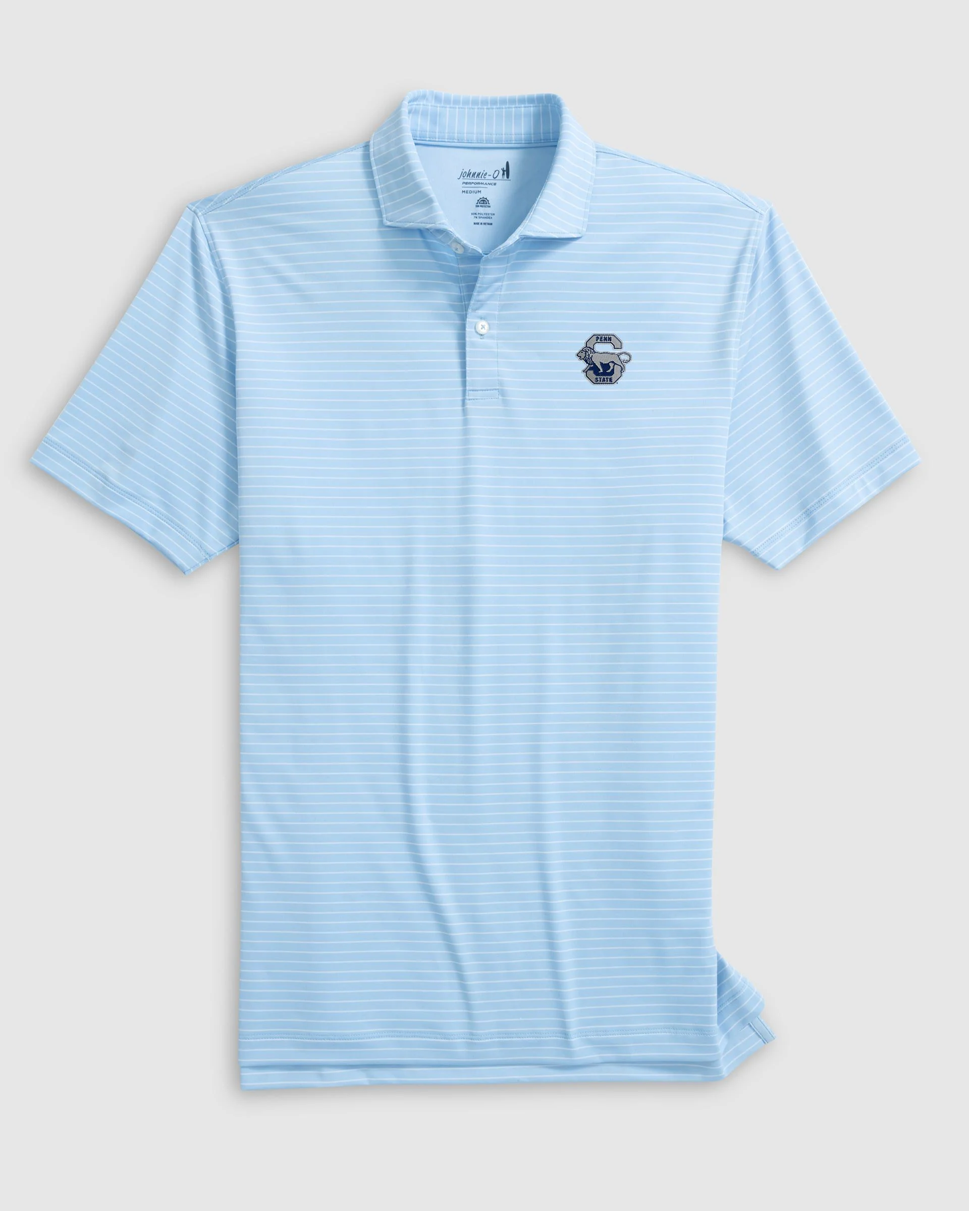 Penn State Beau Striped Performance Jersey Polo - Vault Logo