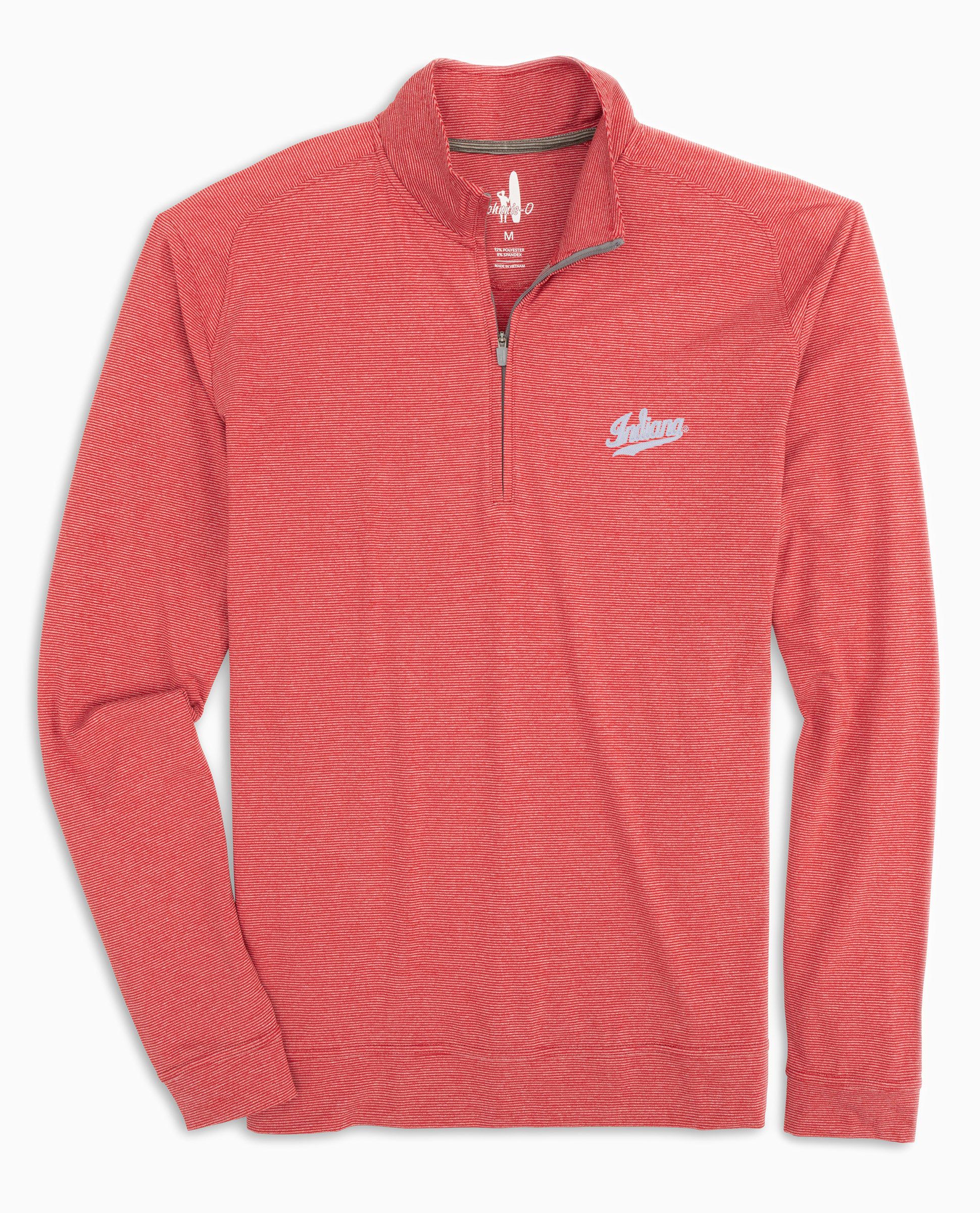 Indiana Vaughn Striped Performance 1/4 Zip  - Script Logo