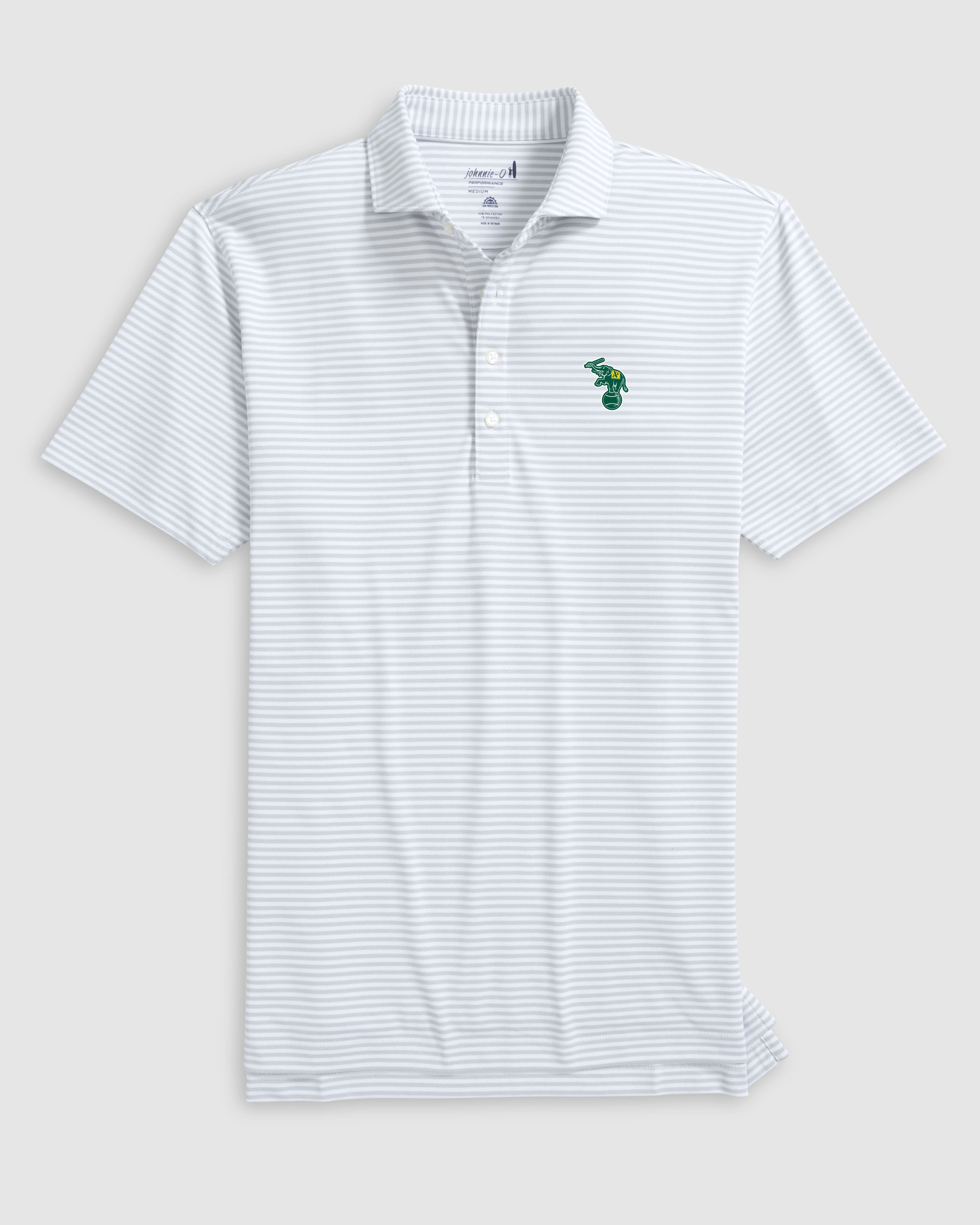 Oakland Athletics Stetsons Performance Mesh Polo - Cooperstown Logo