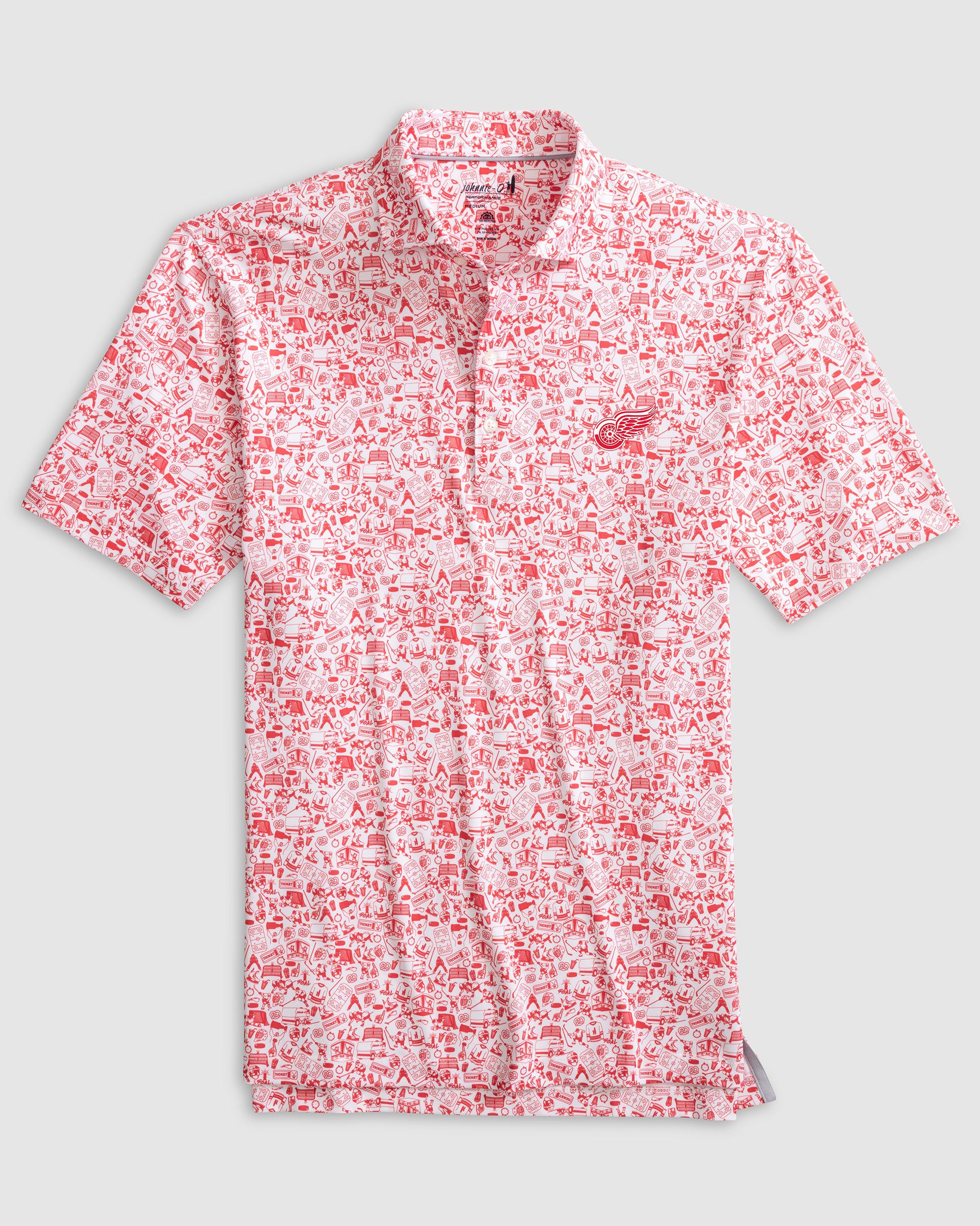 Detroit Redwings Slap Shot Performance Jersey Polo