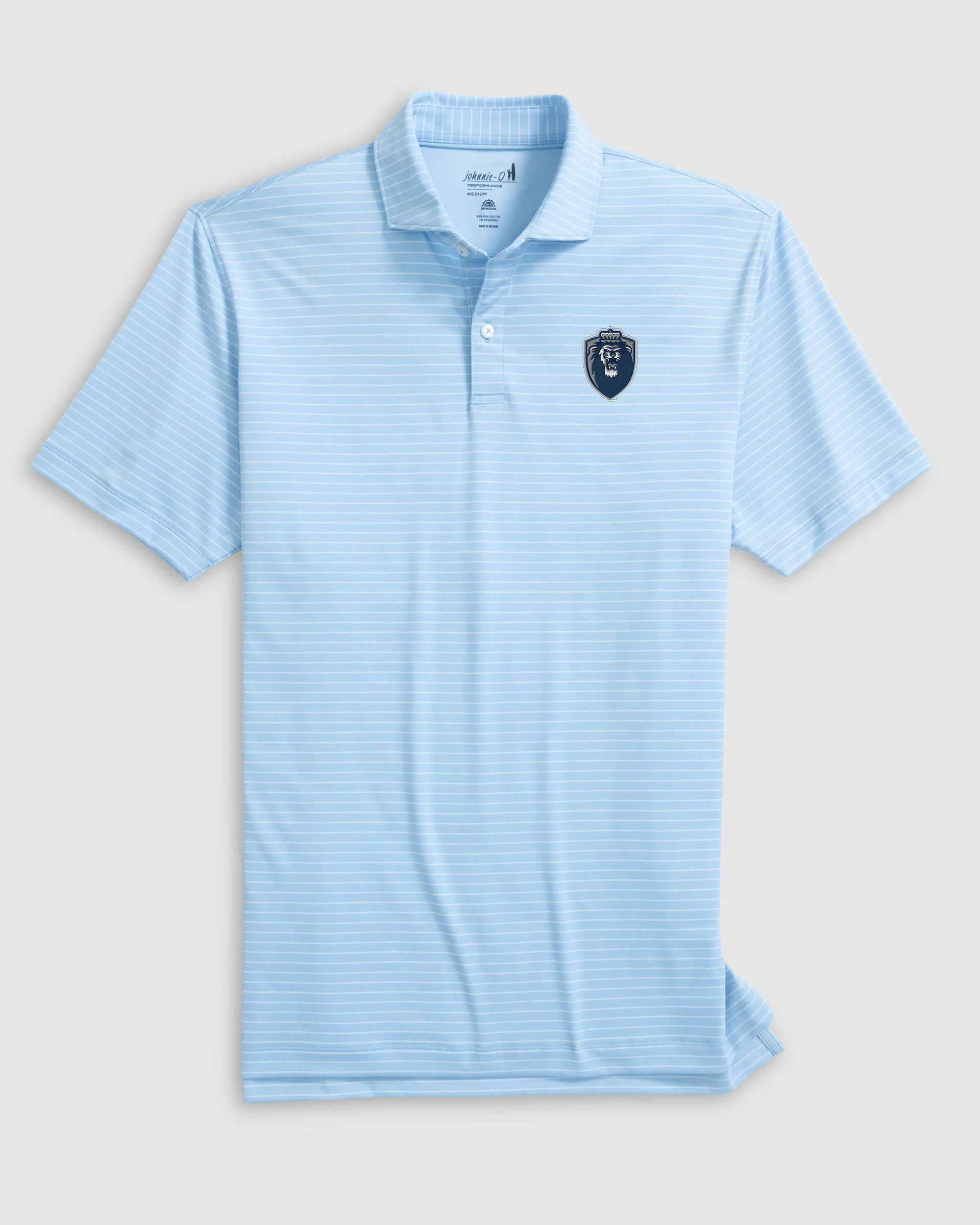 Old Dominion Beau Striped Performance Jersey Polo - Big Blue Logo
