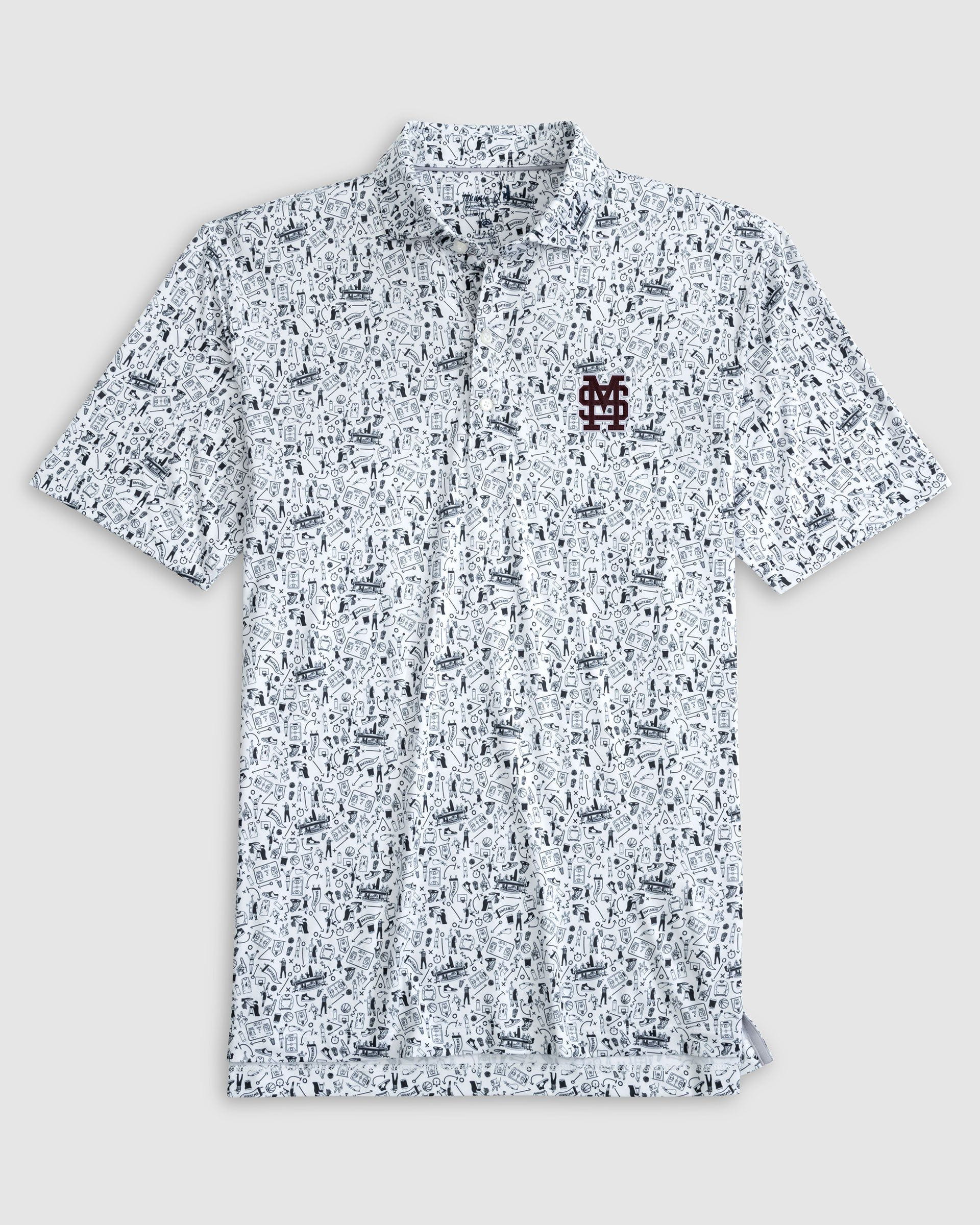 Mississippi State Hoop There It Is Printed Performance Jersey Polo - Baseball Logo