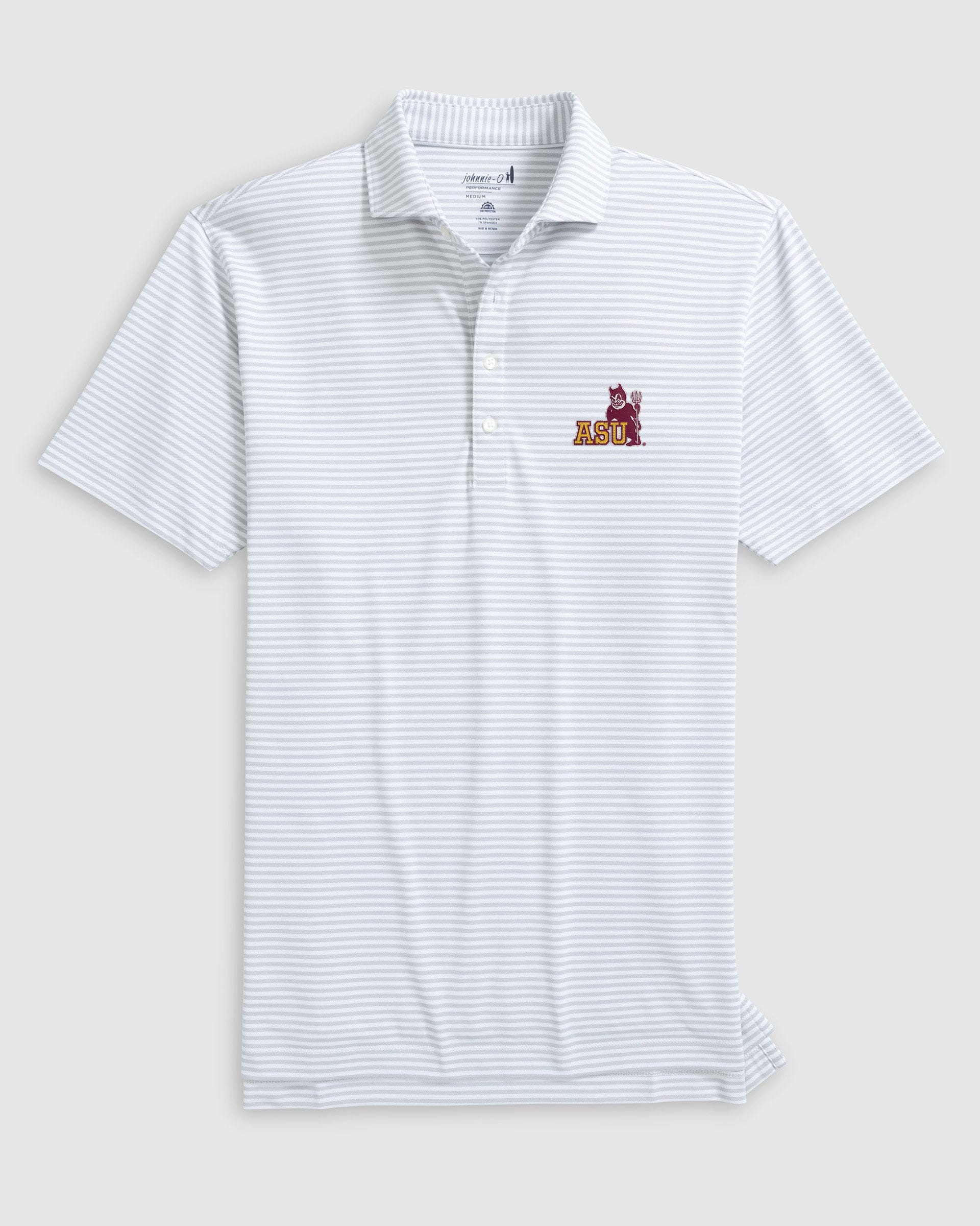 Arizona State Stetsons Striped Performance Mesh Polo - Vault Logo