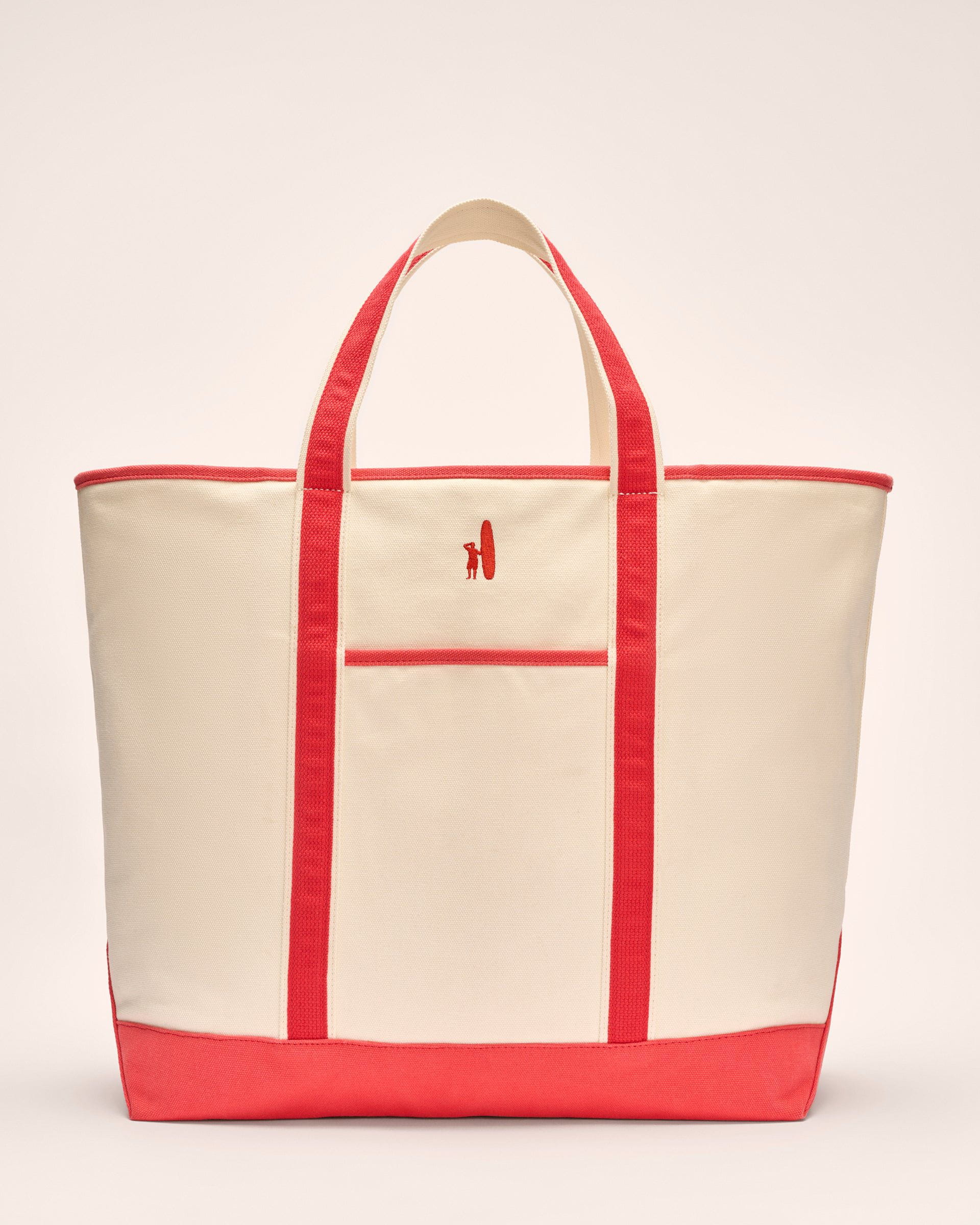 Color Block Canvas Tote Bag