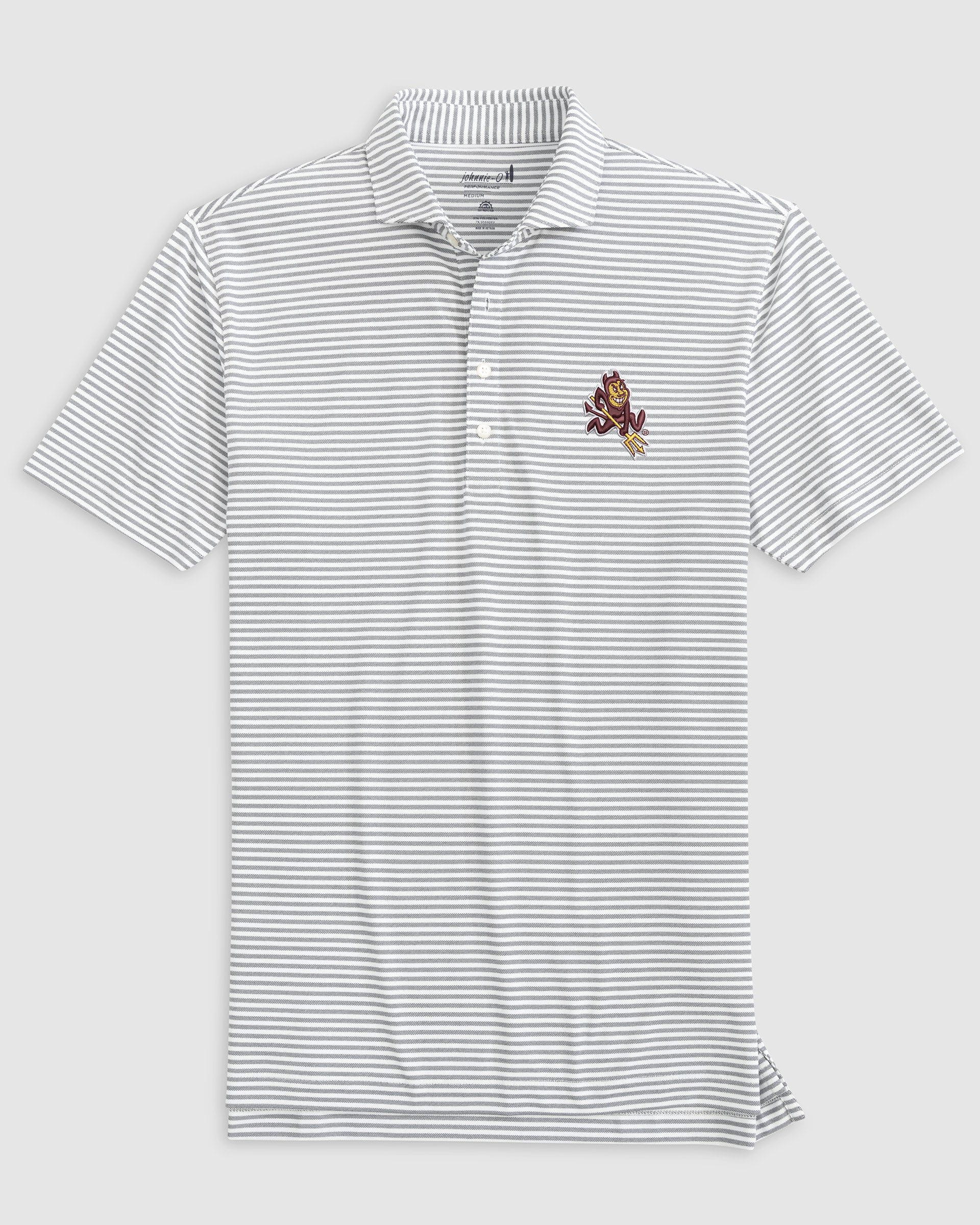 Arizona State Stetsons Striped Performance Mesh Polo - Sparky Logo