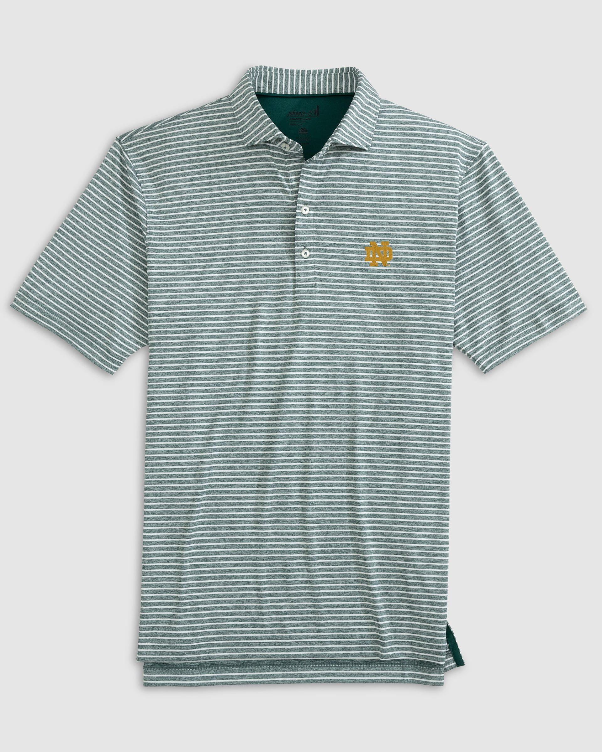 Notre Dame Clipper Striped Jersey Performance Polo