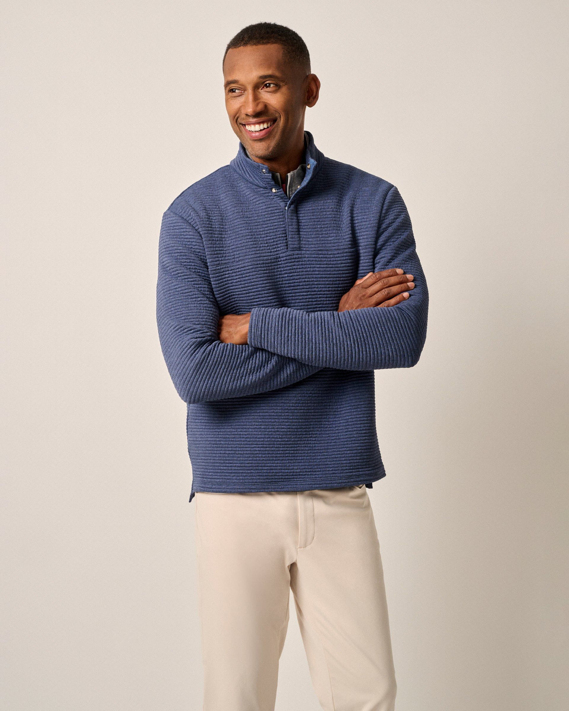 Benjy Heathered Henley Pullover