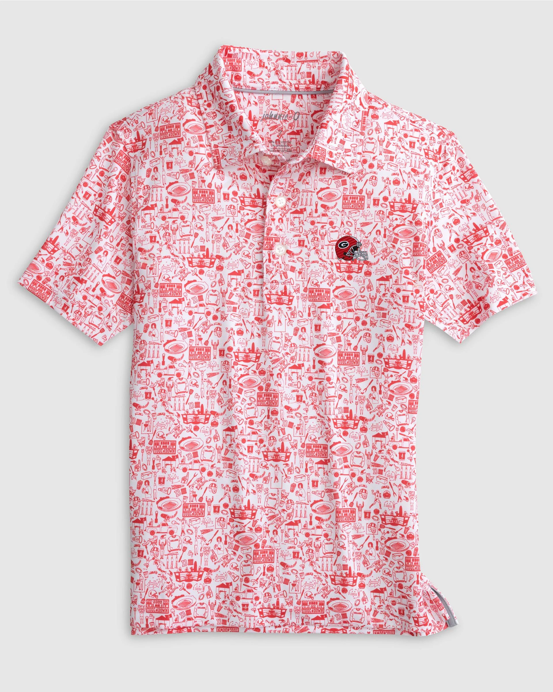 Georgia Tailgater 2.0 Jr. Printed Jersey Performance Polo - Helmet Logo