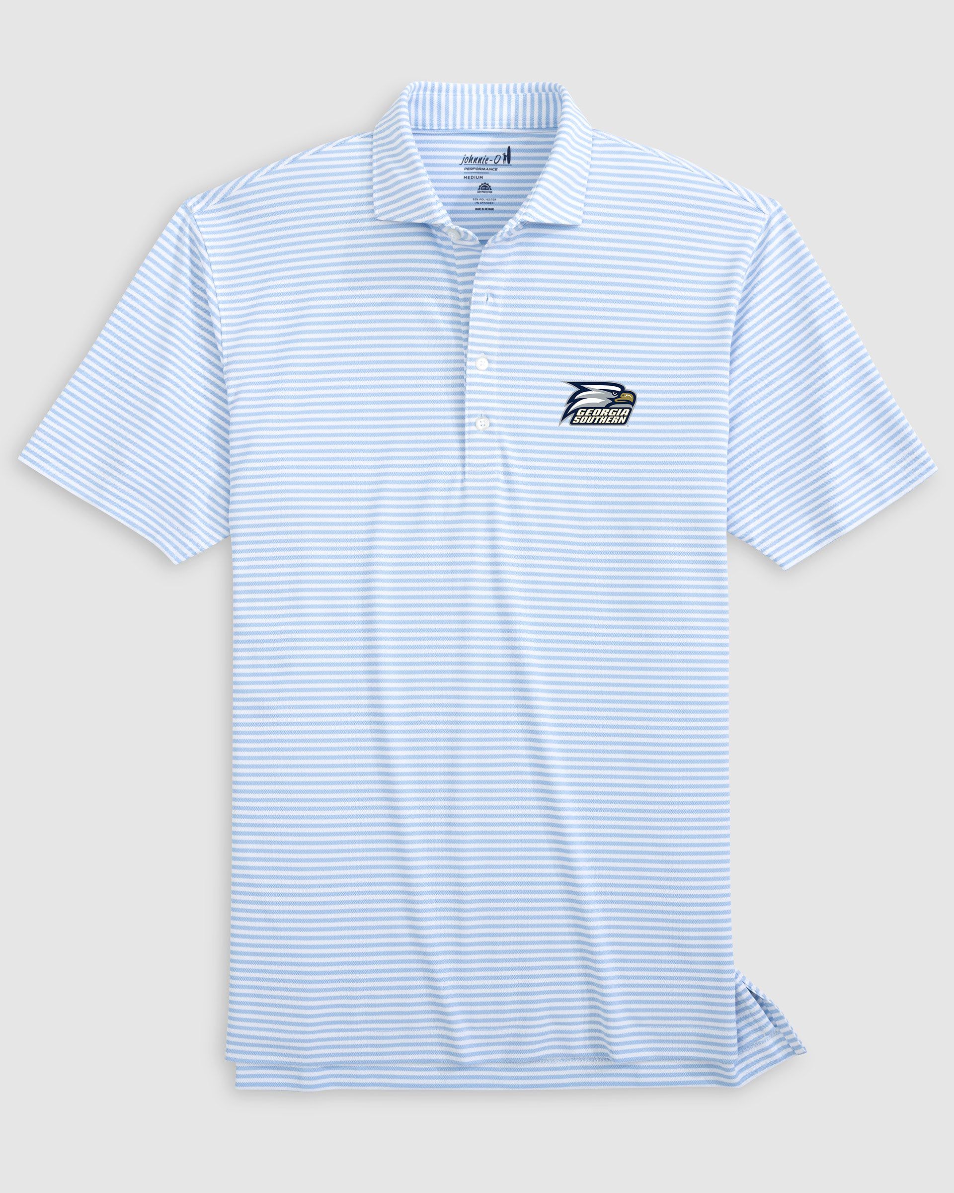 Georgia Southern Stetsons Striped Performance Mesh Polo - Script Logo
