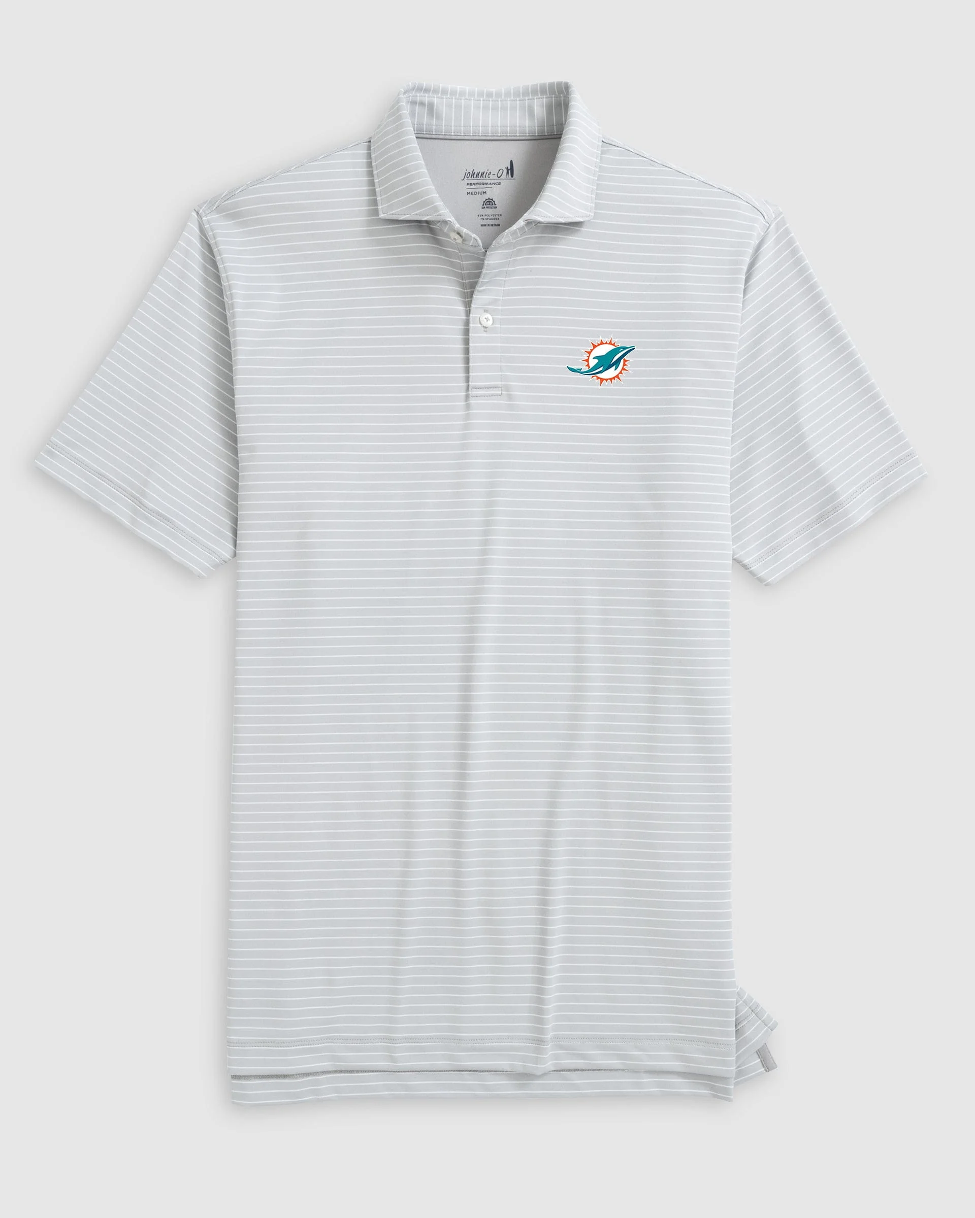 Miami Dolphins Beau Striped Performance Jersey Polo