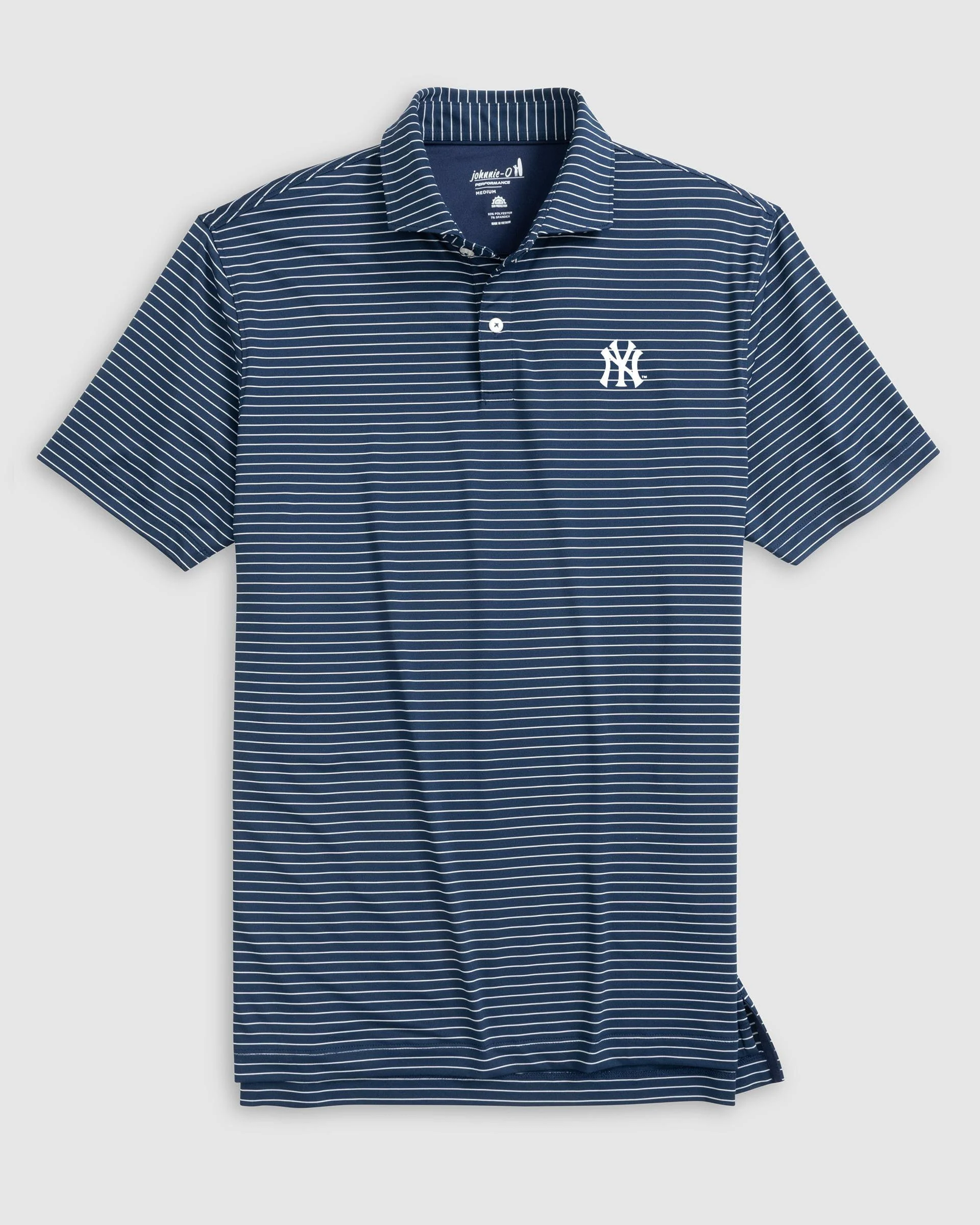New York Yankees Beau Striped Performance Jersey Polo