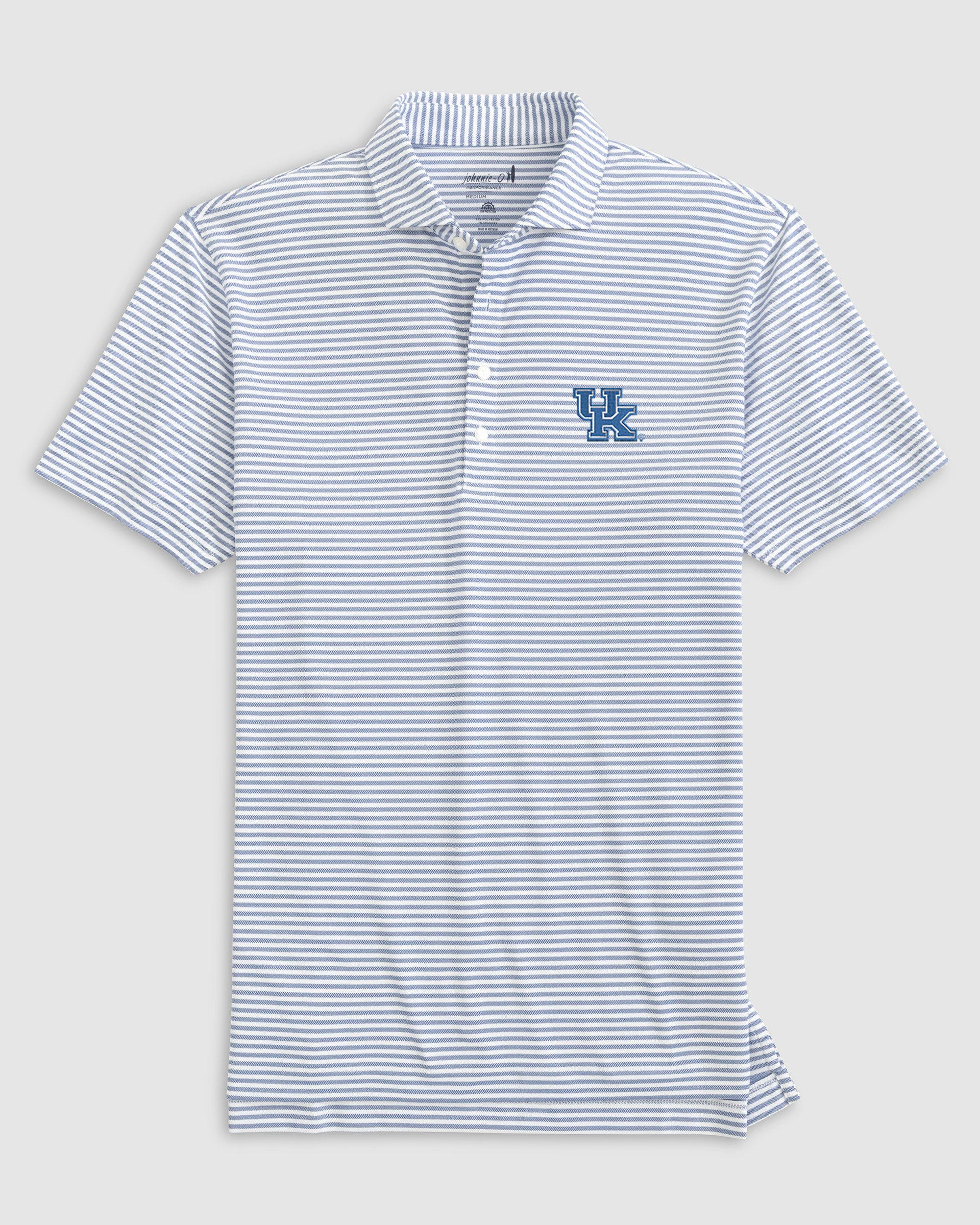 Kentucky Stetsons Striped Performance Mesh Polo