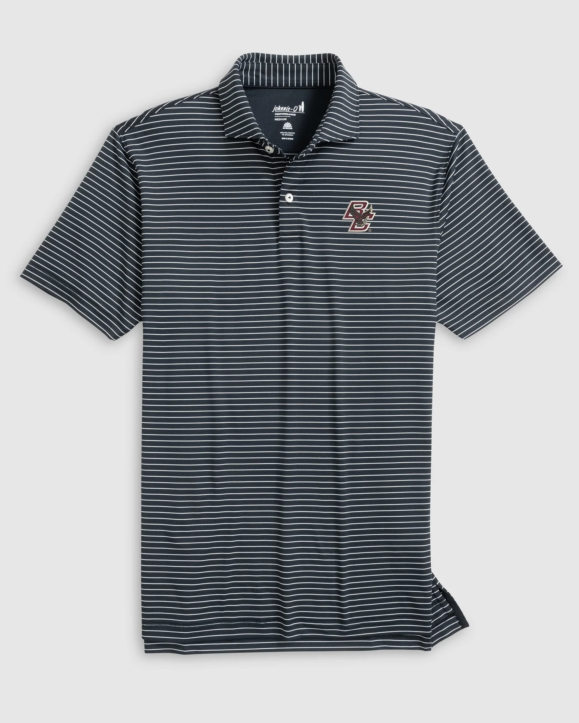 Boston College Beau Striped Performance Jersey Polo