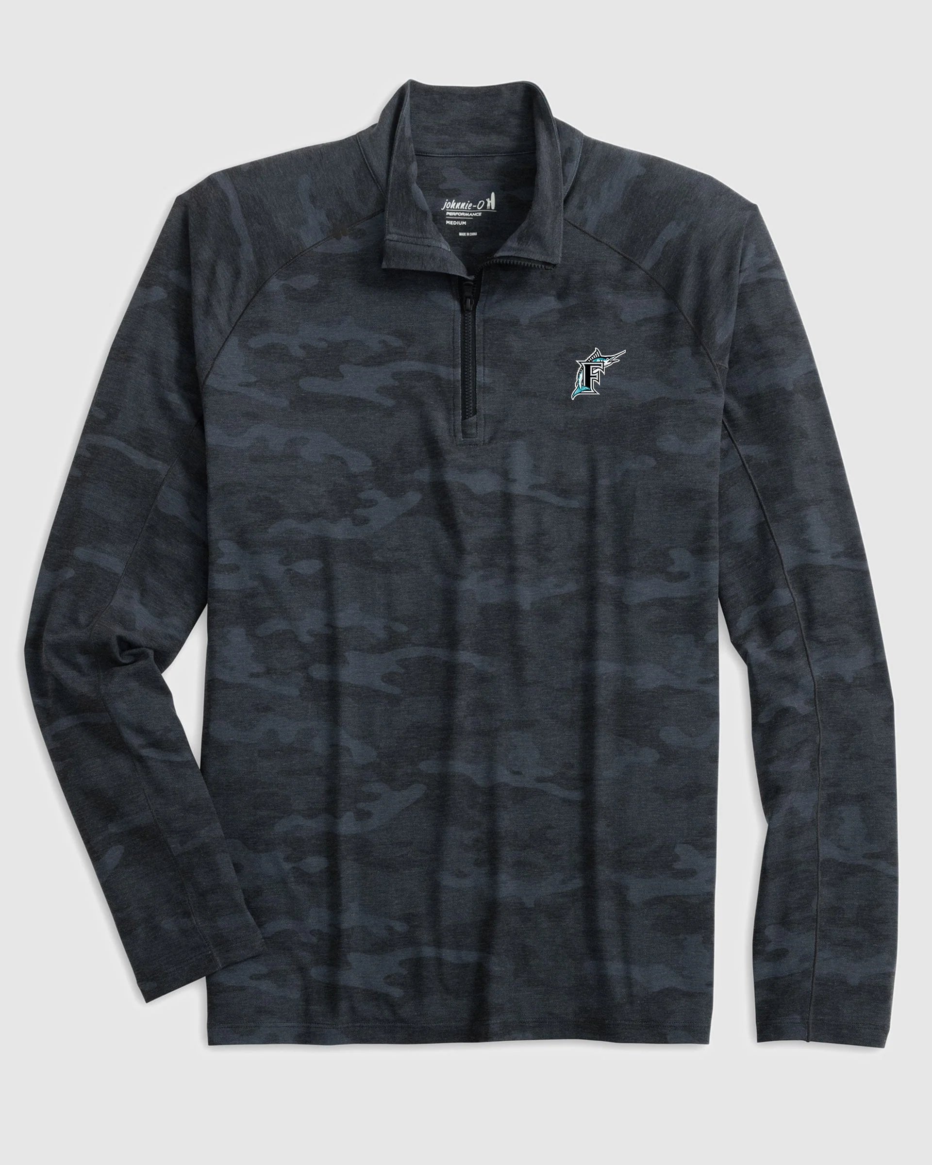 Miami Marlins Patton Performance Camo 1/4 Zip - Cooperstown Logo