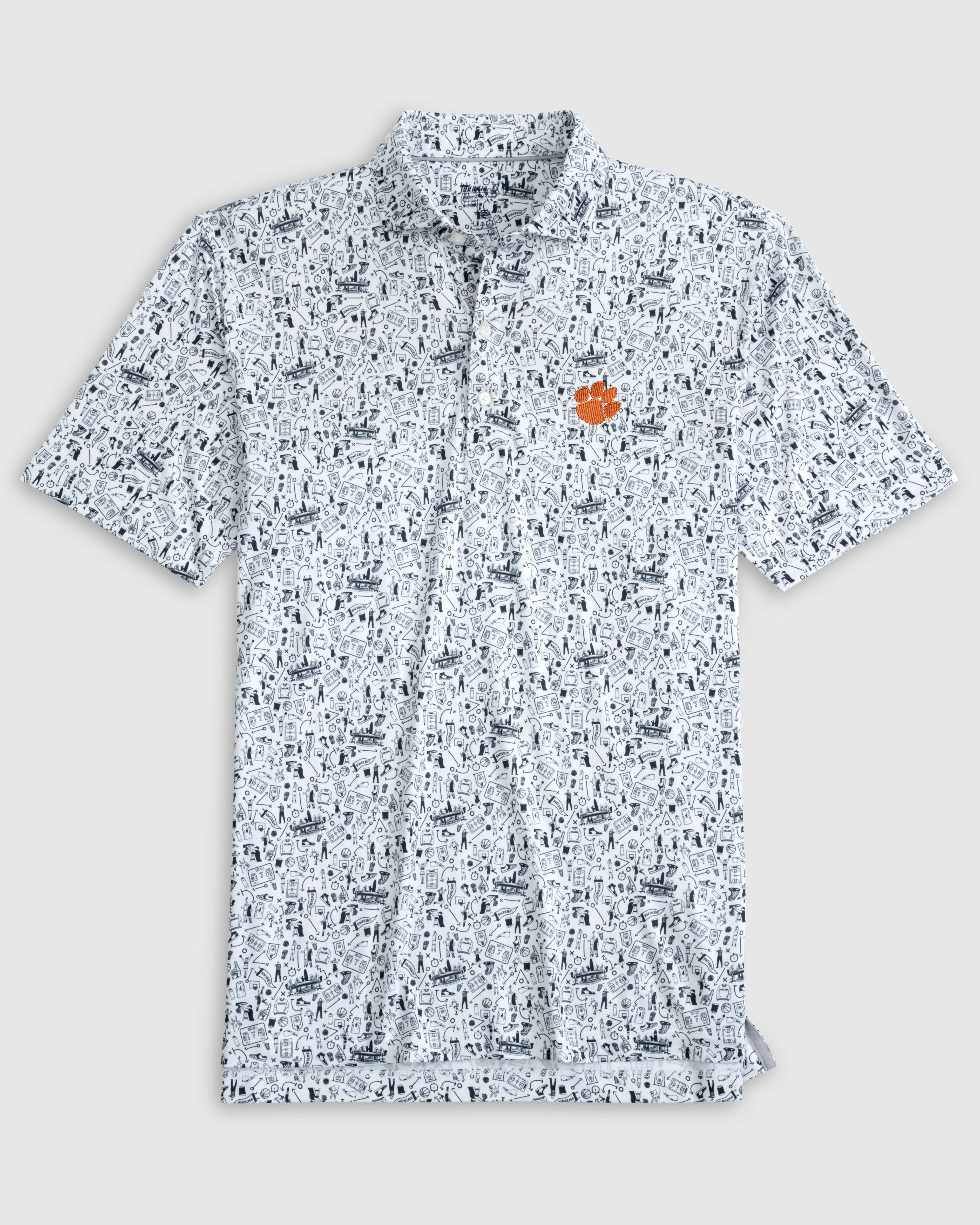 Clemson Hoop There It Is Printed Performance Jersey Polo