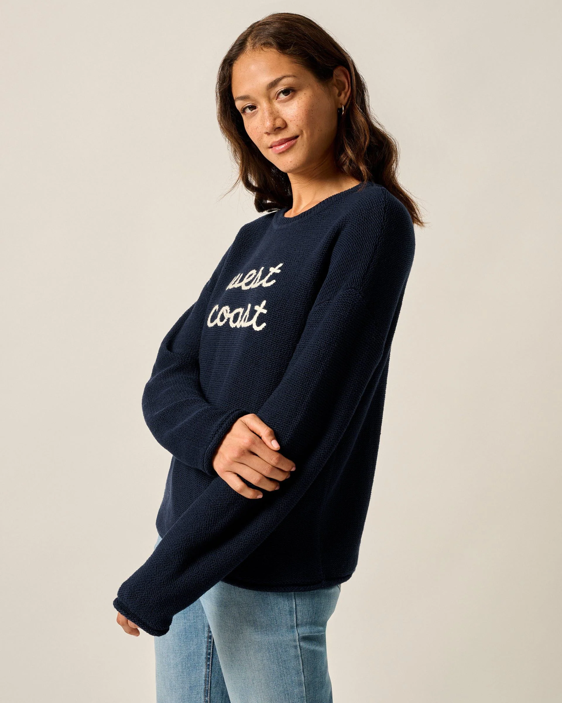 Coastal Chloe Cotton Blend Crewneck Sweater