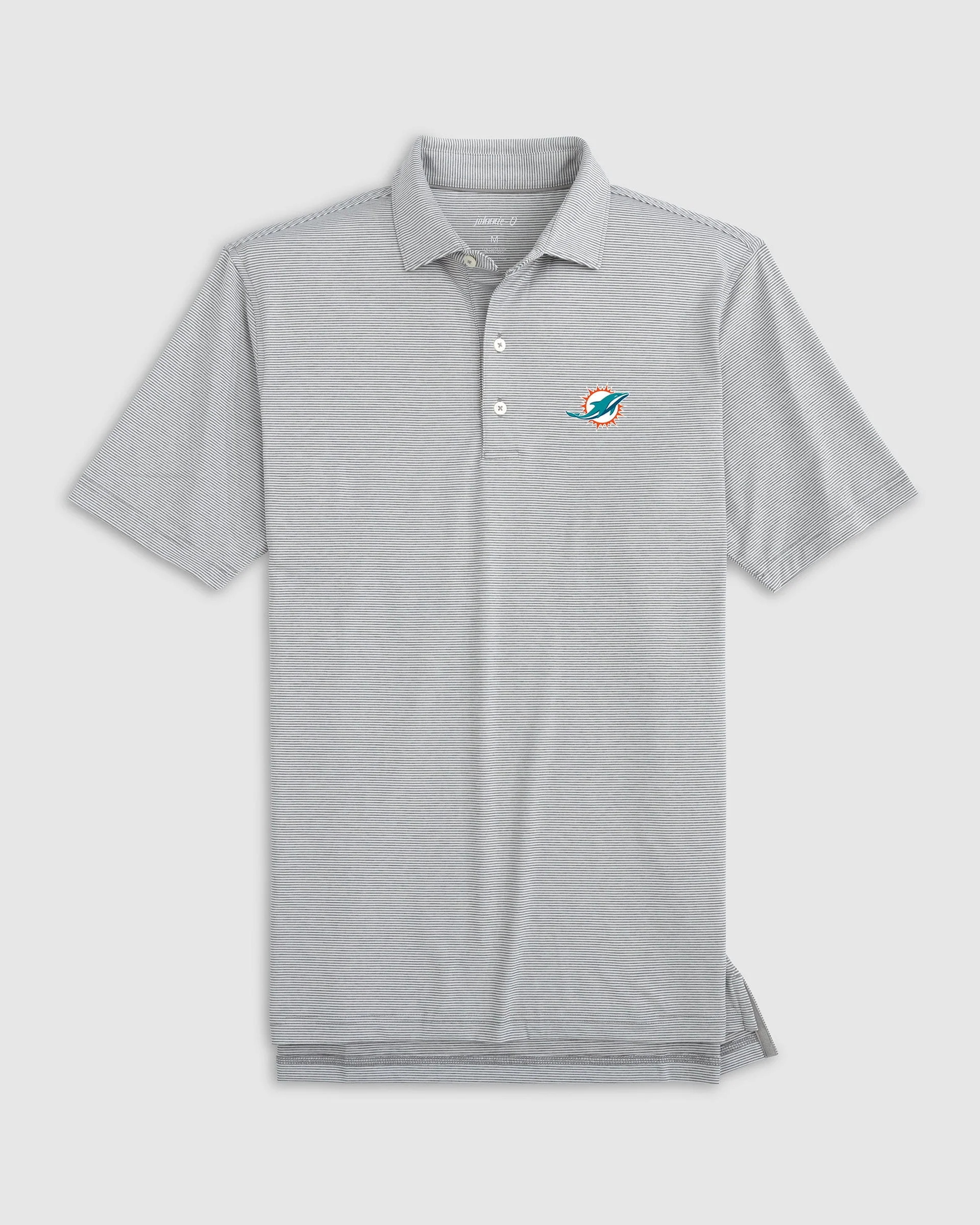 Miami Dolphins Lyndonn Striped Performance Jersey Polo