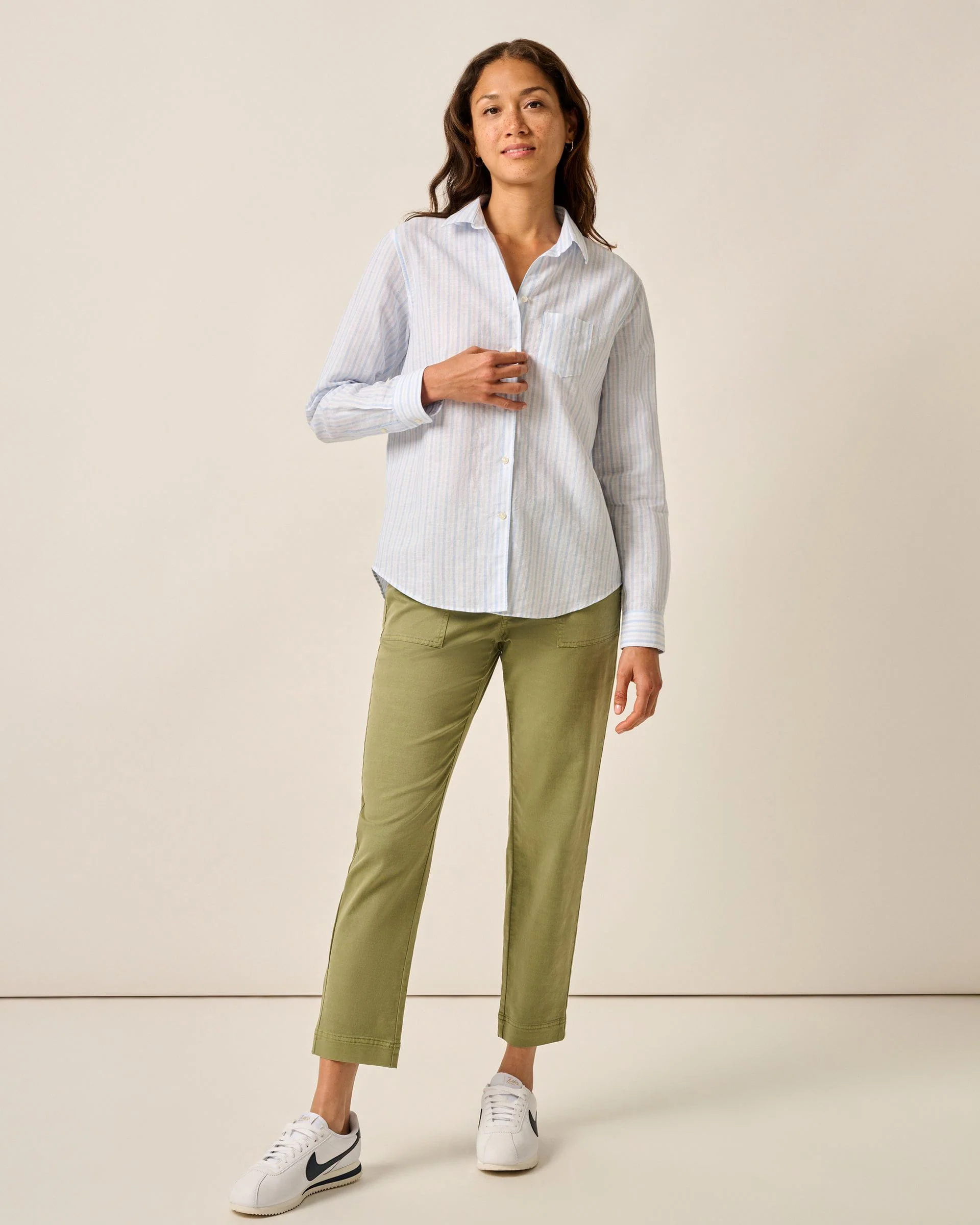 Frieda Cotton Linen Button Down Shirt
