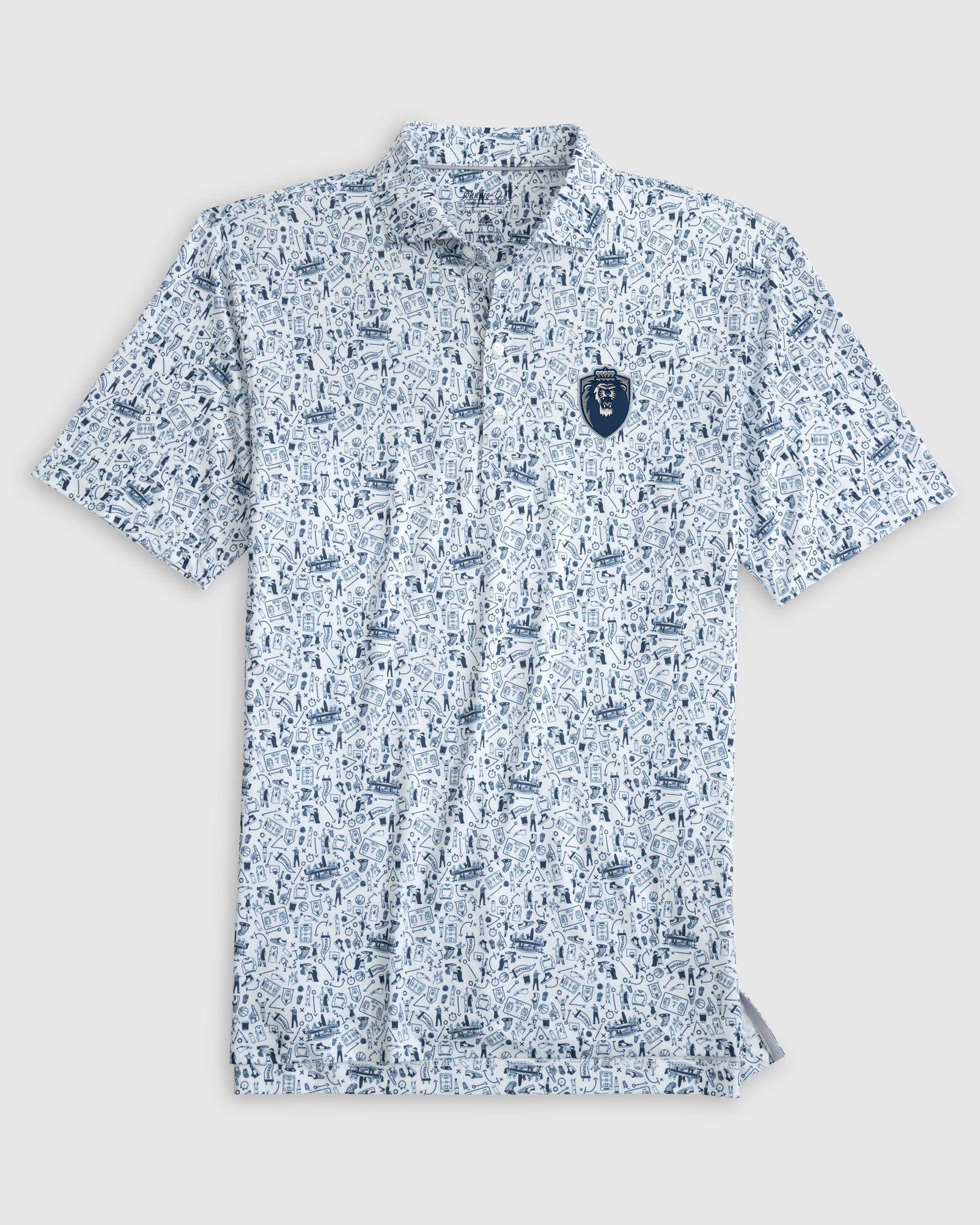 Old Dominion Hoop There It Is Printed Performance Jersey Polo - Big Blue Logo