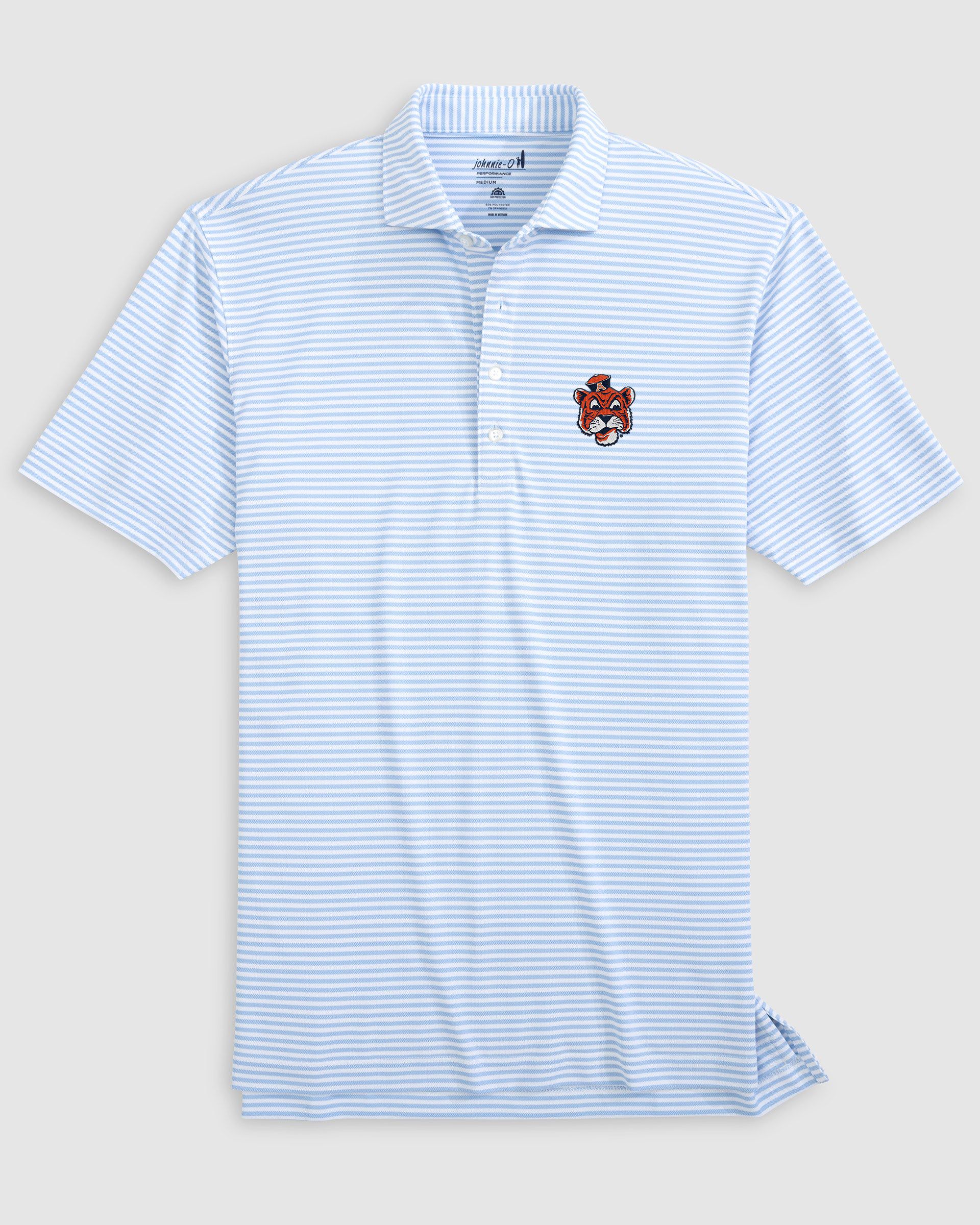 Auburn Stetsons Striped Performance Mesh Polo - Vault Logo