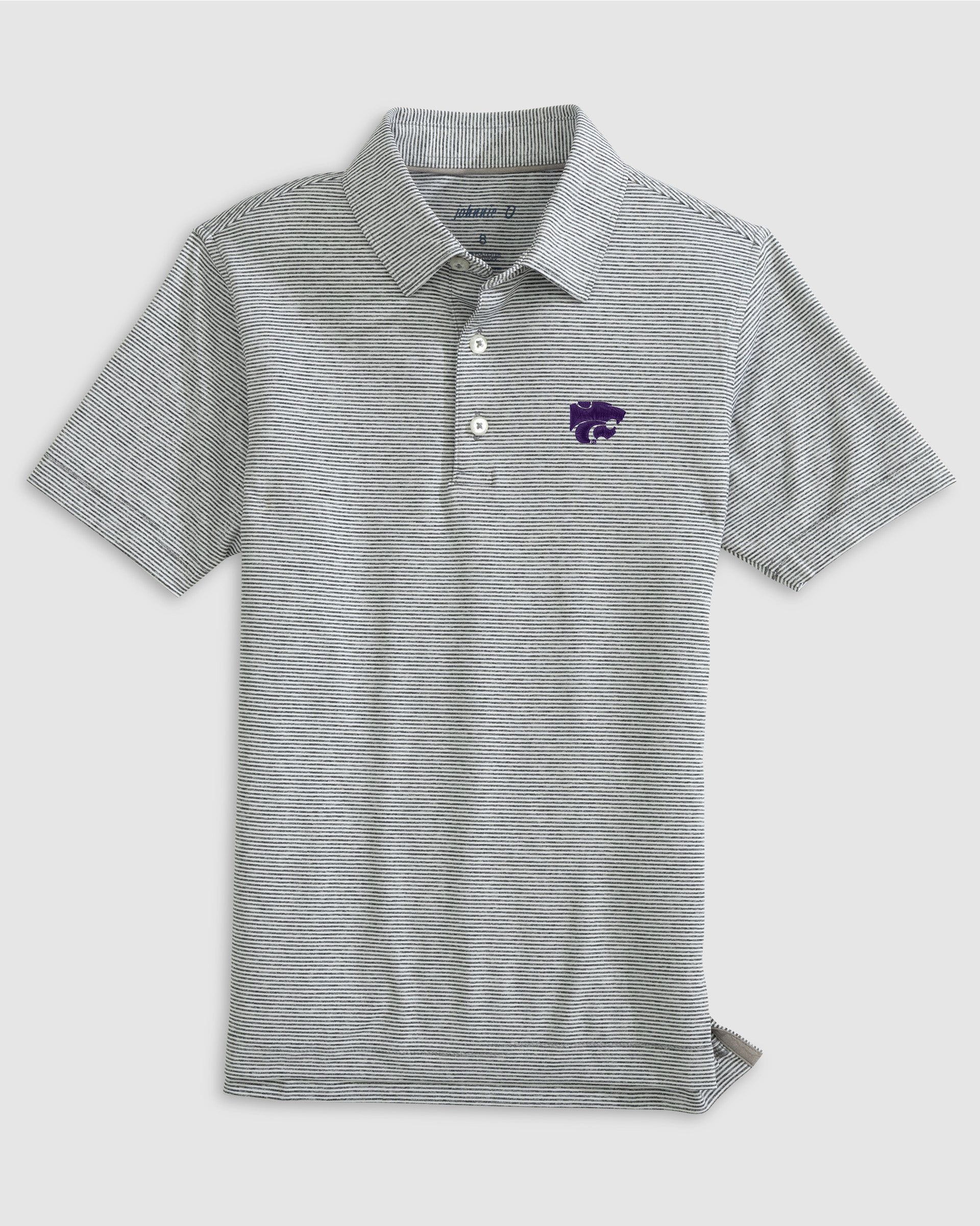 Kansas State Lyndonn Jr. Striped Jersey Performance Polo