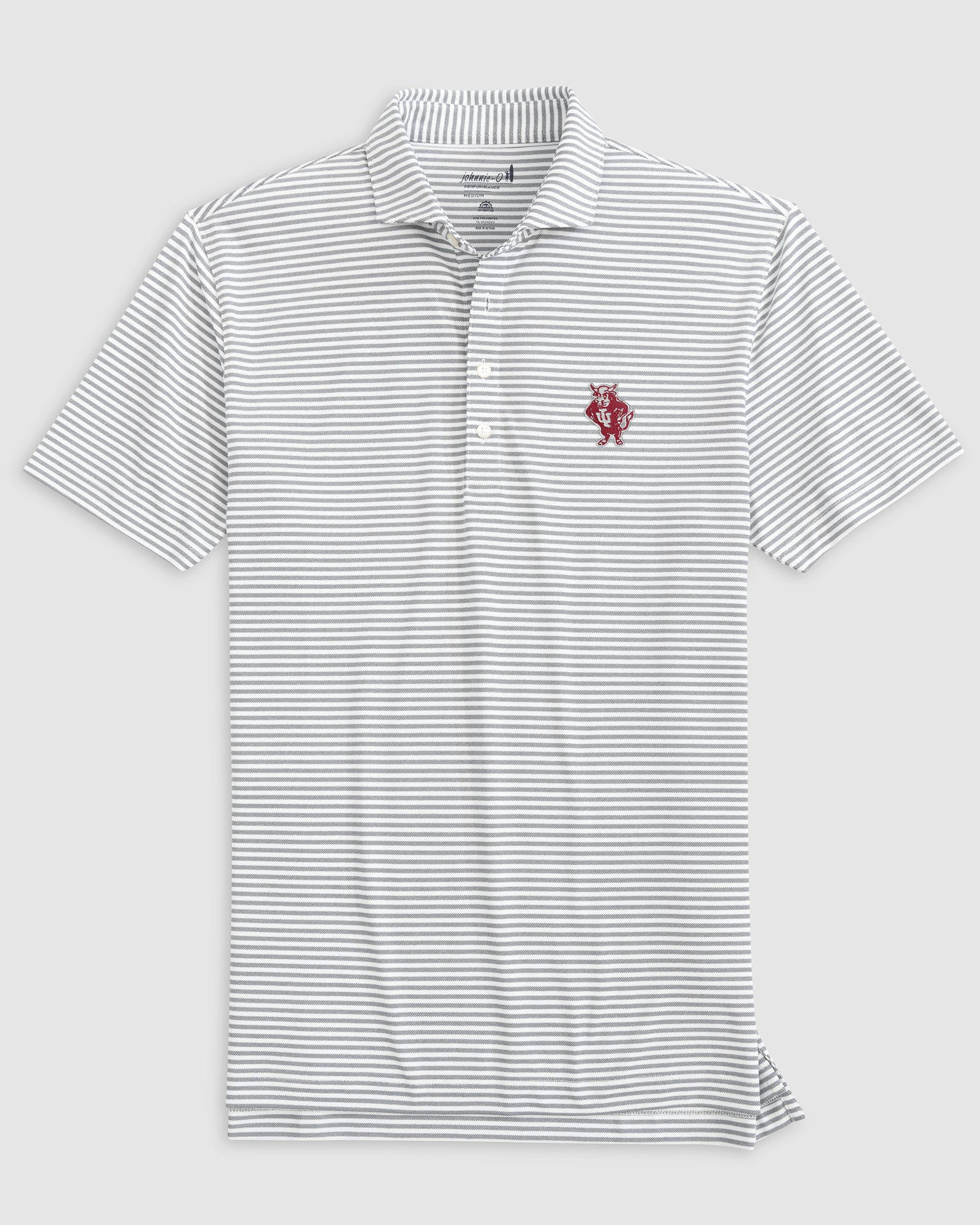 Indiana Stetsons Striped Performance Mesh Polo - Vault Logo