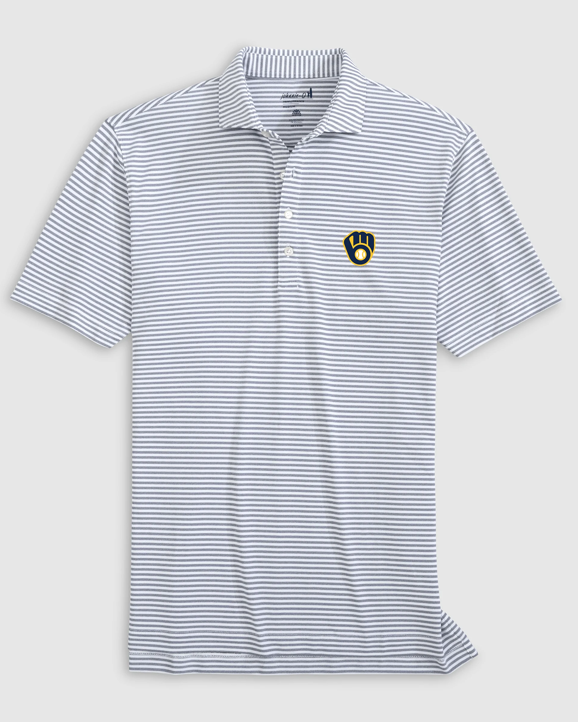 Milwaukee Brewers Stetsons Performance Mesh Polo