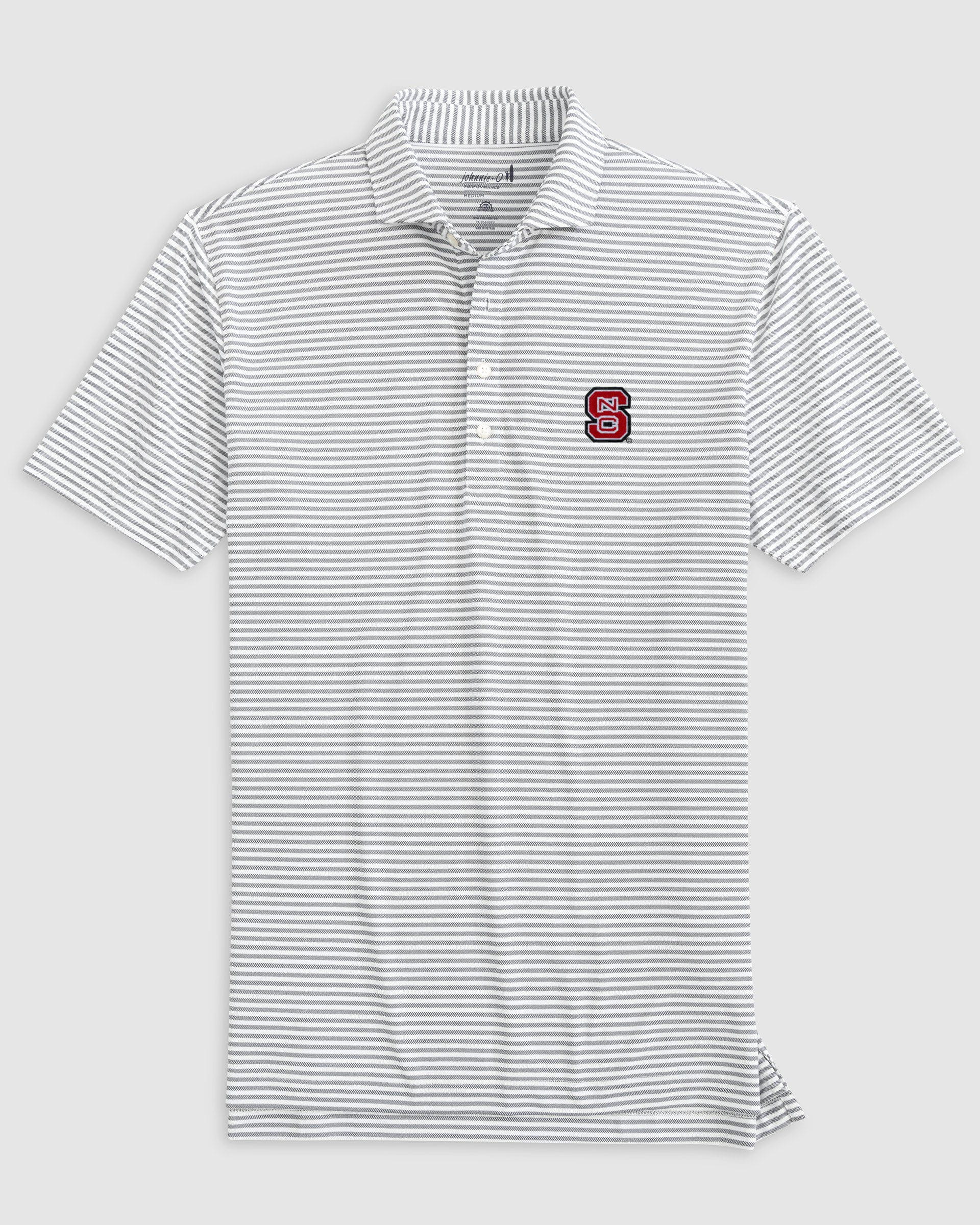 NC State Stetsons Striped Performance Mesh Polo