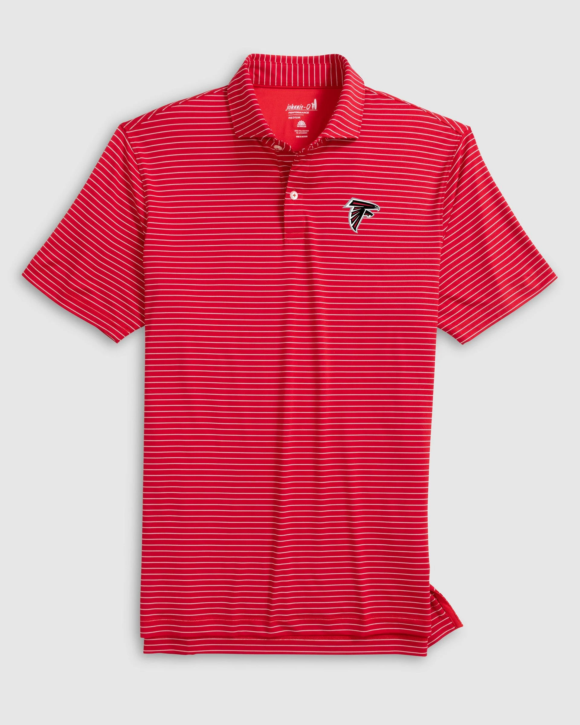 Atlanta Falcons Beau Striped Performance Jersey Polo