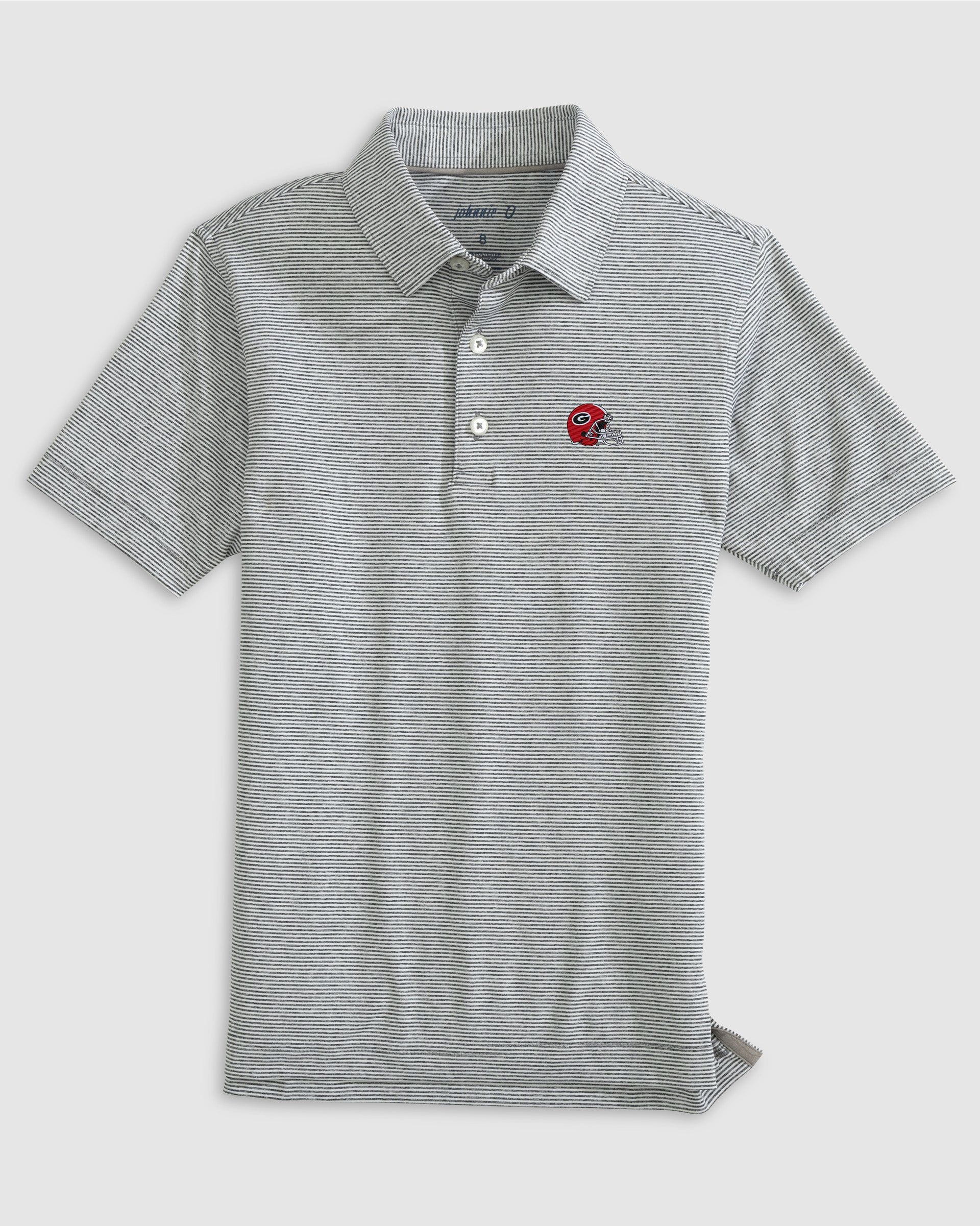 Georgia Lyndonn Jr. Striped Jersey Performance Polo - Helmet Logo
