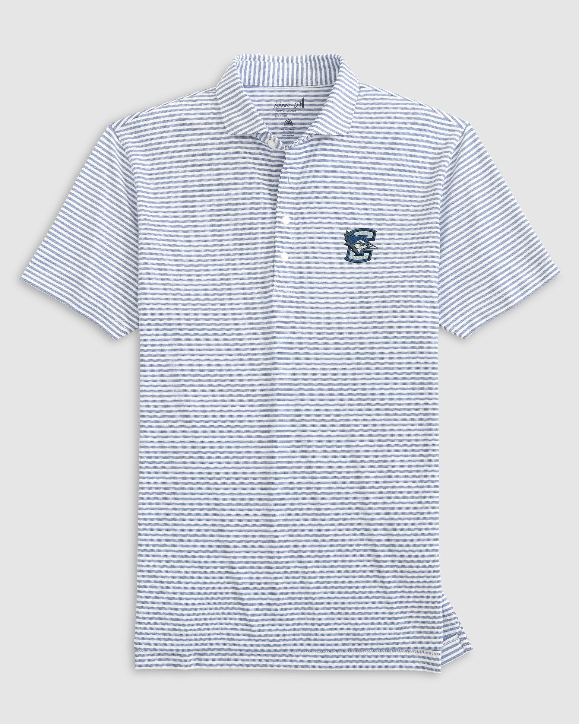 Creighton Stetsons Striped Performance Mesh Polo