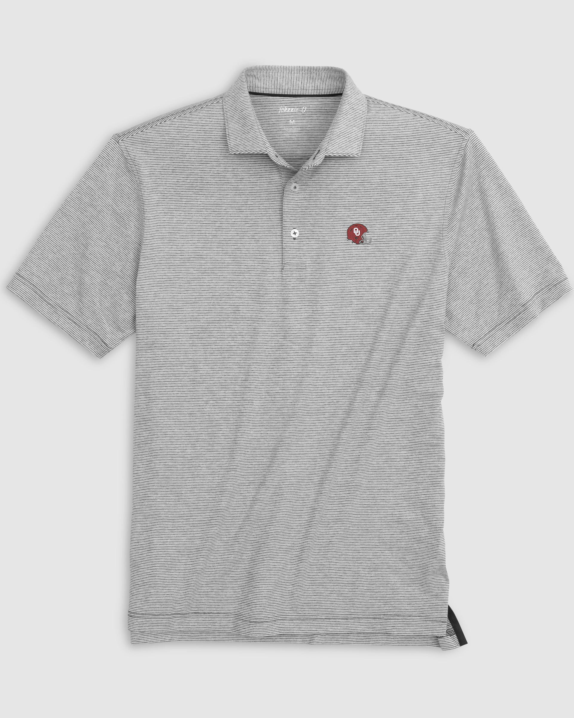 Oklahoma Lyndonn Striped Jersey Performance Polo - Helmet Logo