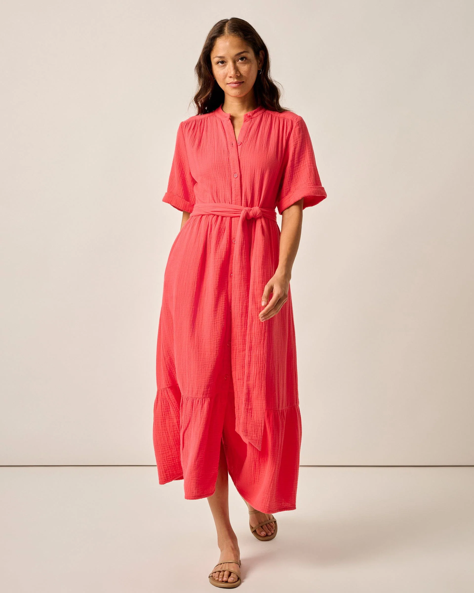 Julie Button Up Cotton Maxi Dress