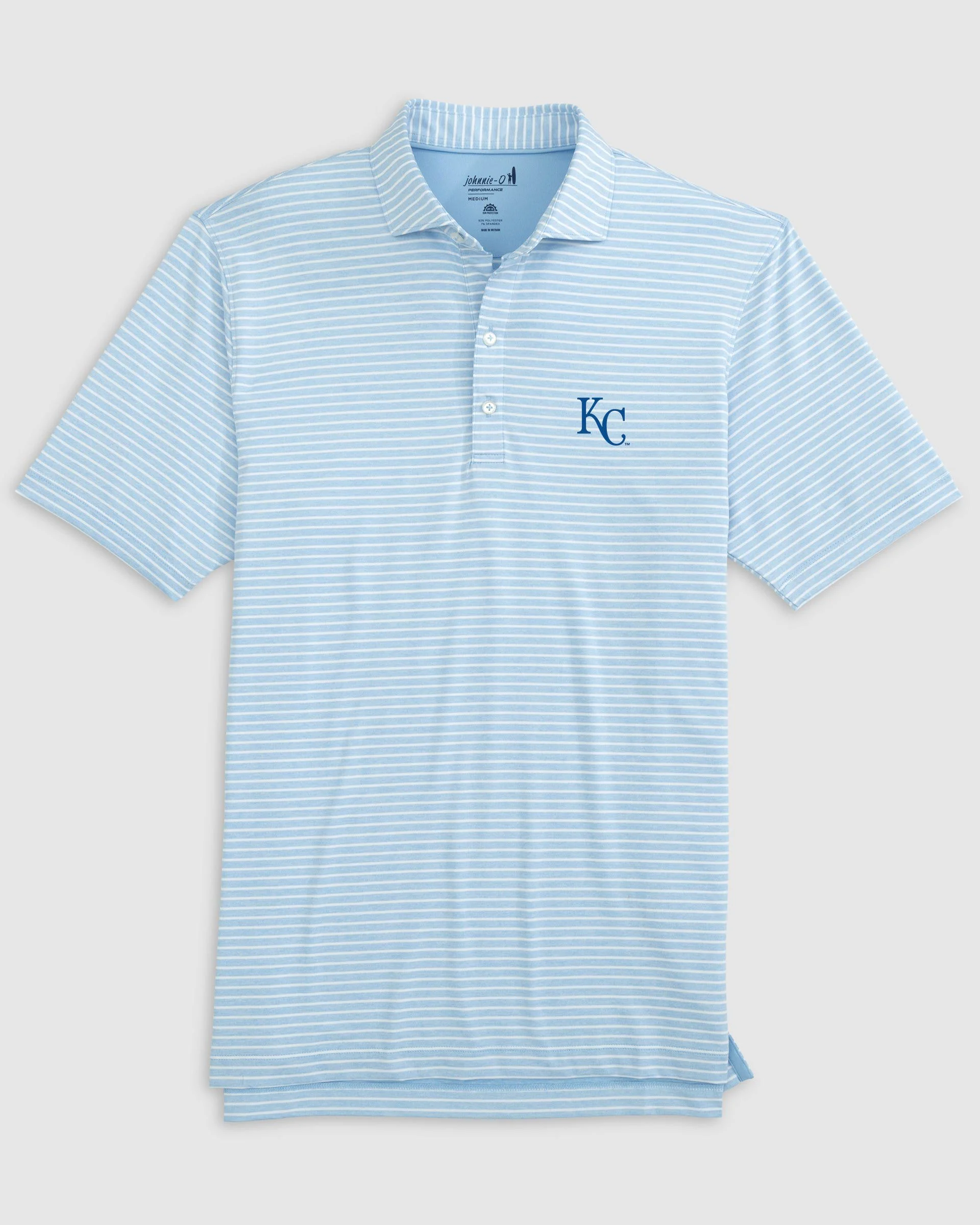 Kansas City Royals Clipperr Striped Jersey Performance Polo