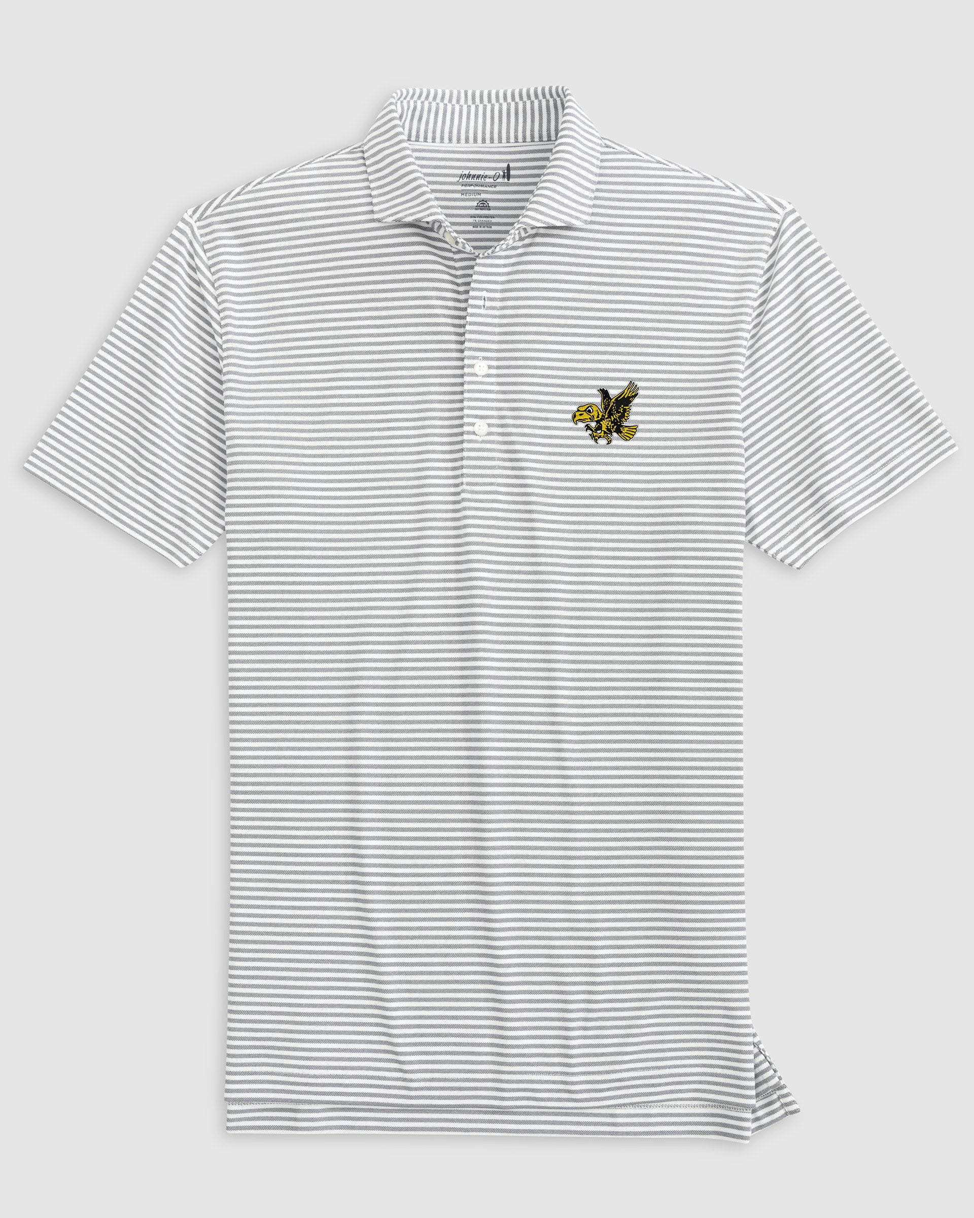 Iowa Stetsons Striped Performance Mesh Polo - Vault Logo